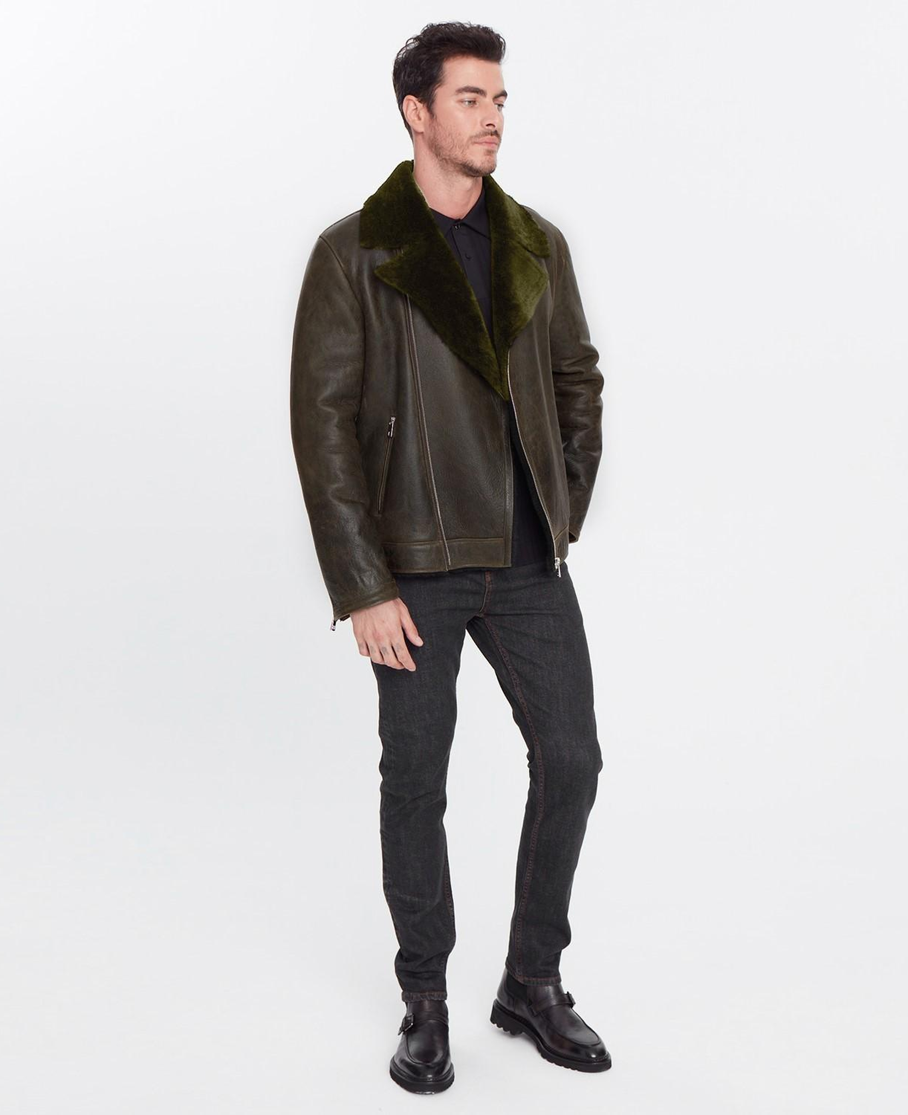 Ariance Yeşil Erkek Kürk Mont