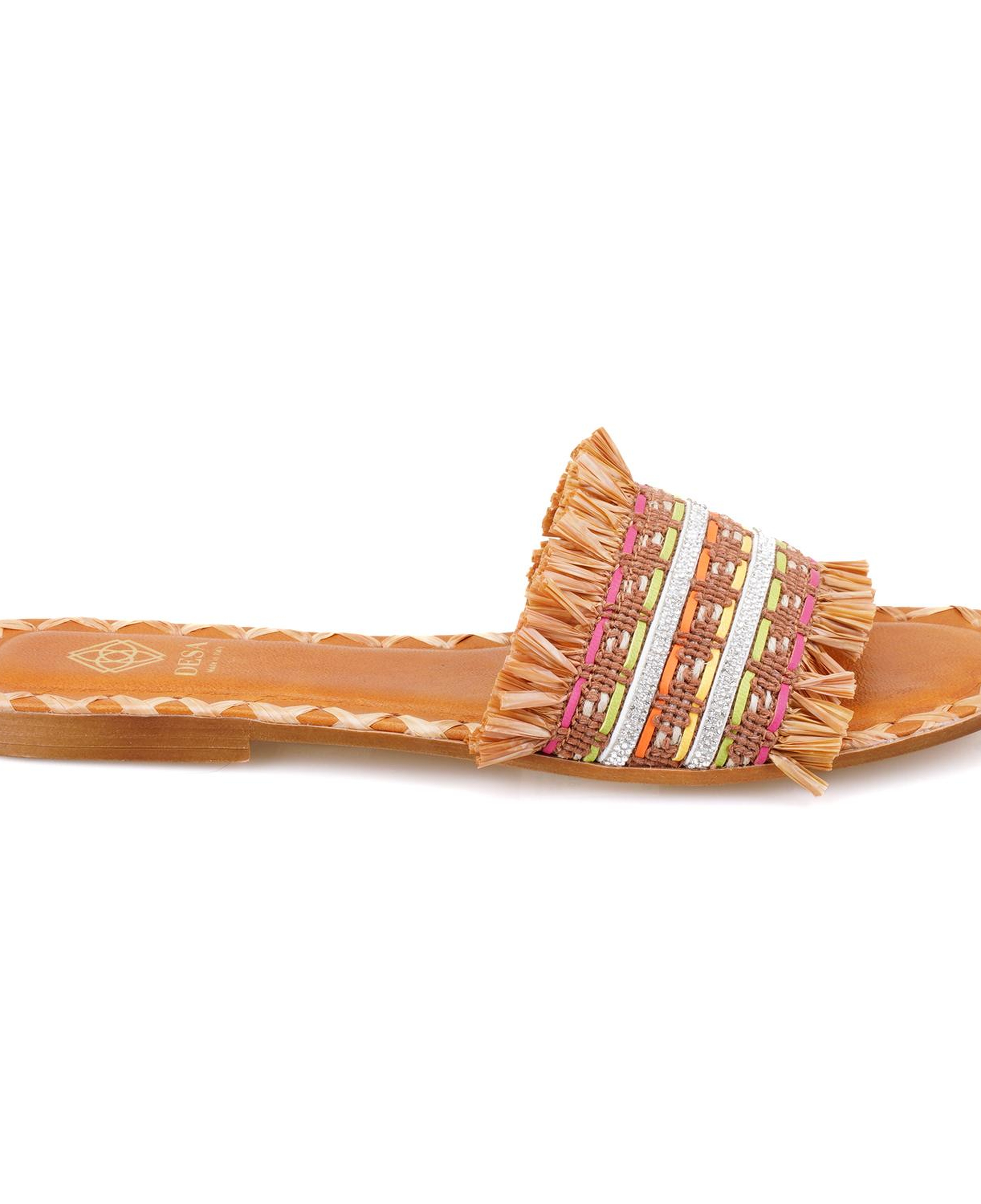 Kadın Kahve Hasır Örgülü Terlik