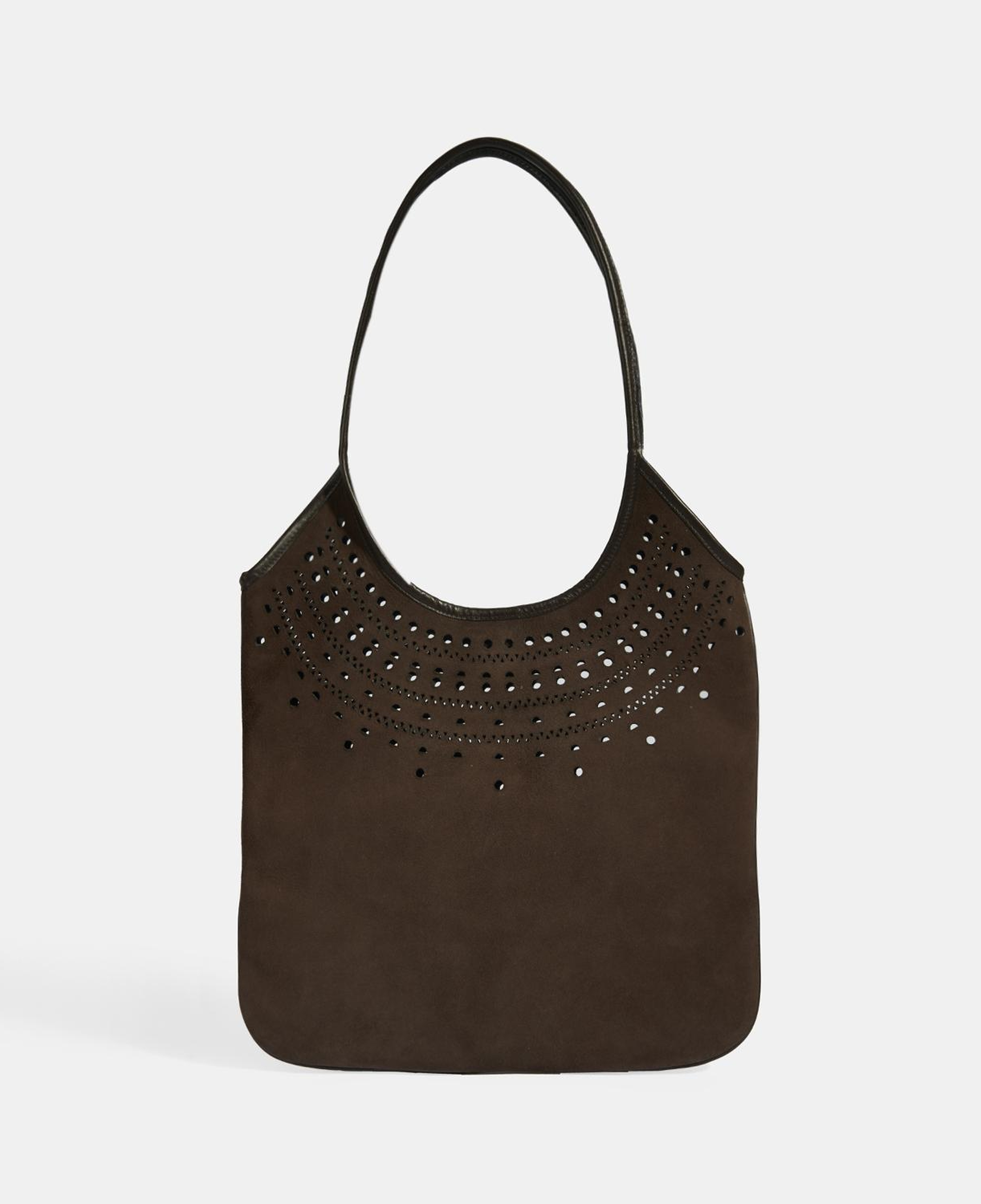 Kadın Kahve Perforeli Süet Omuz Çantası