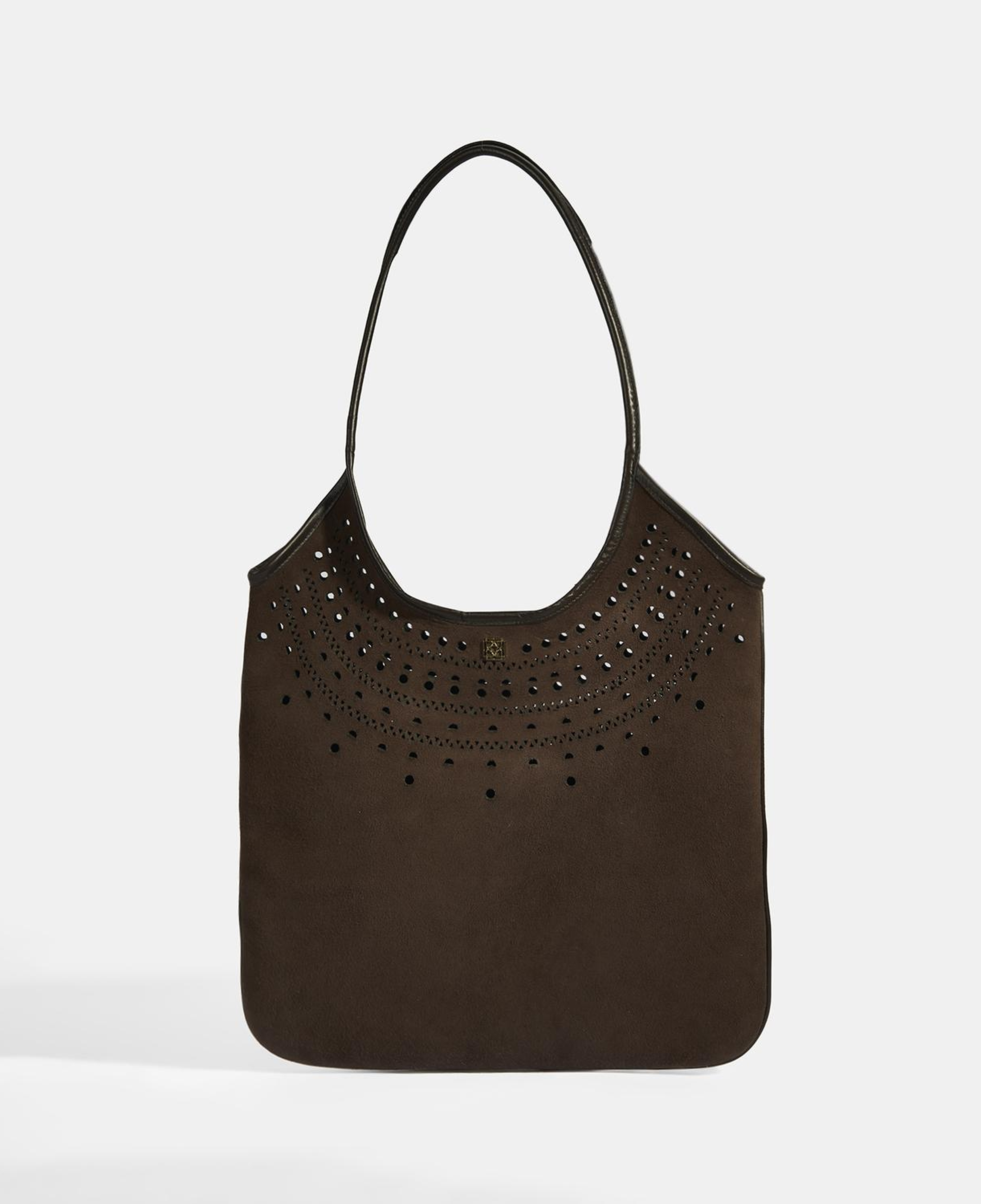Kadın Kahve Perforeli Süet Omuz Çantası