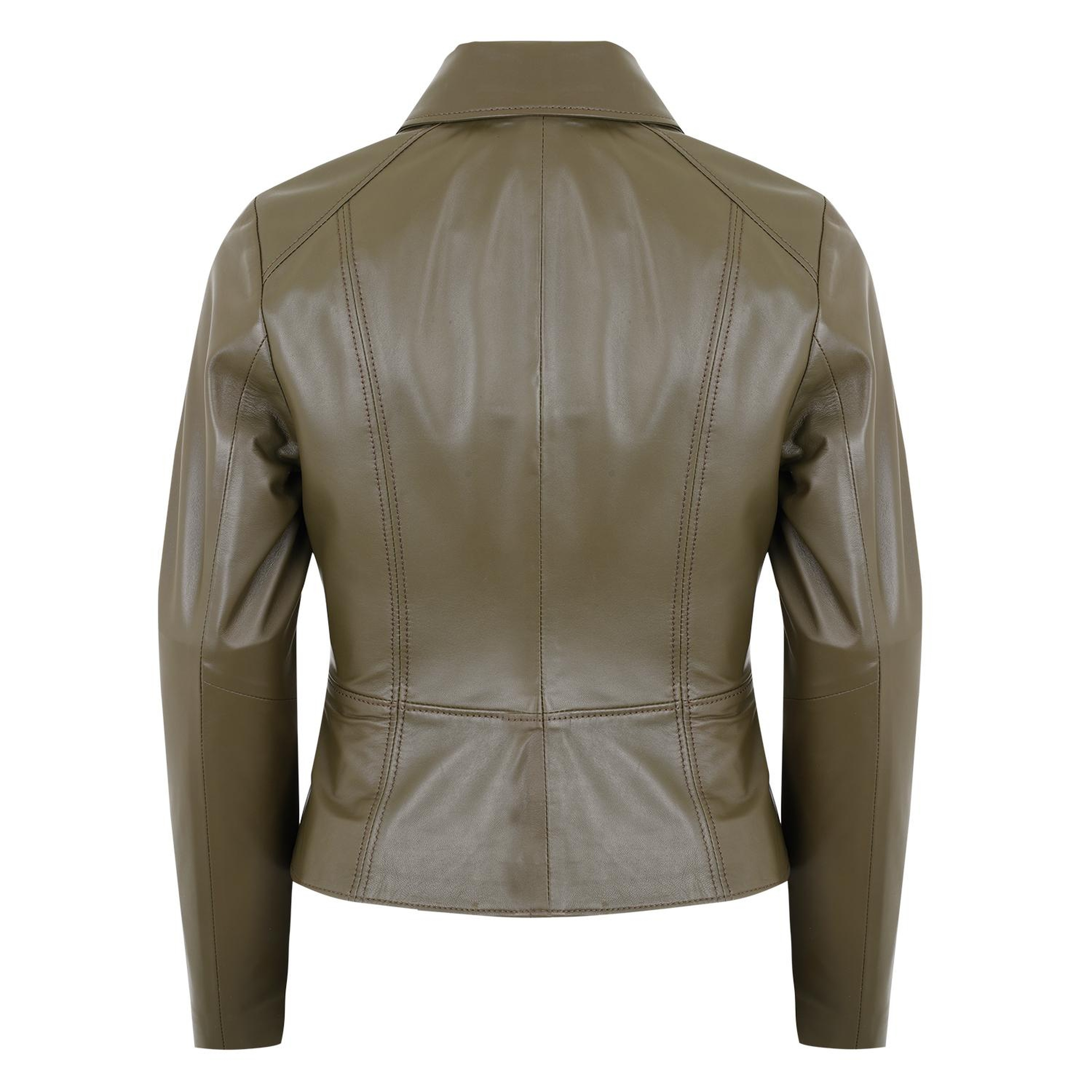 Adelie Haki Kadın Deri Mont