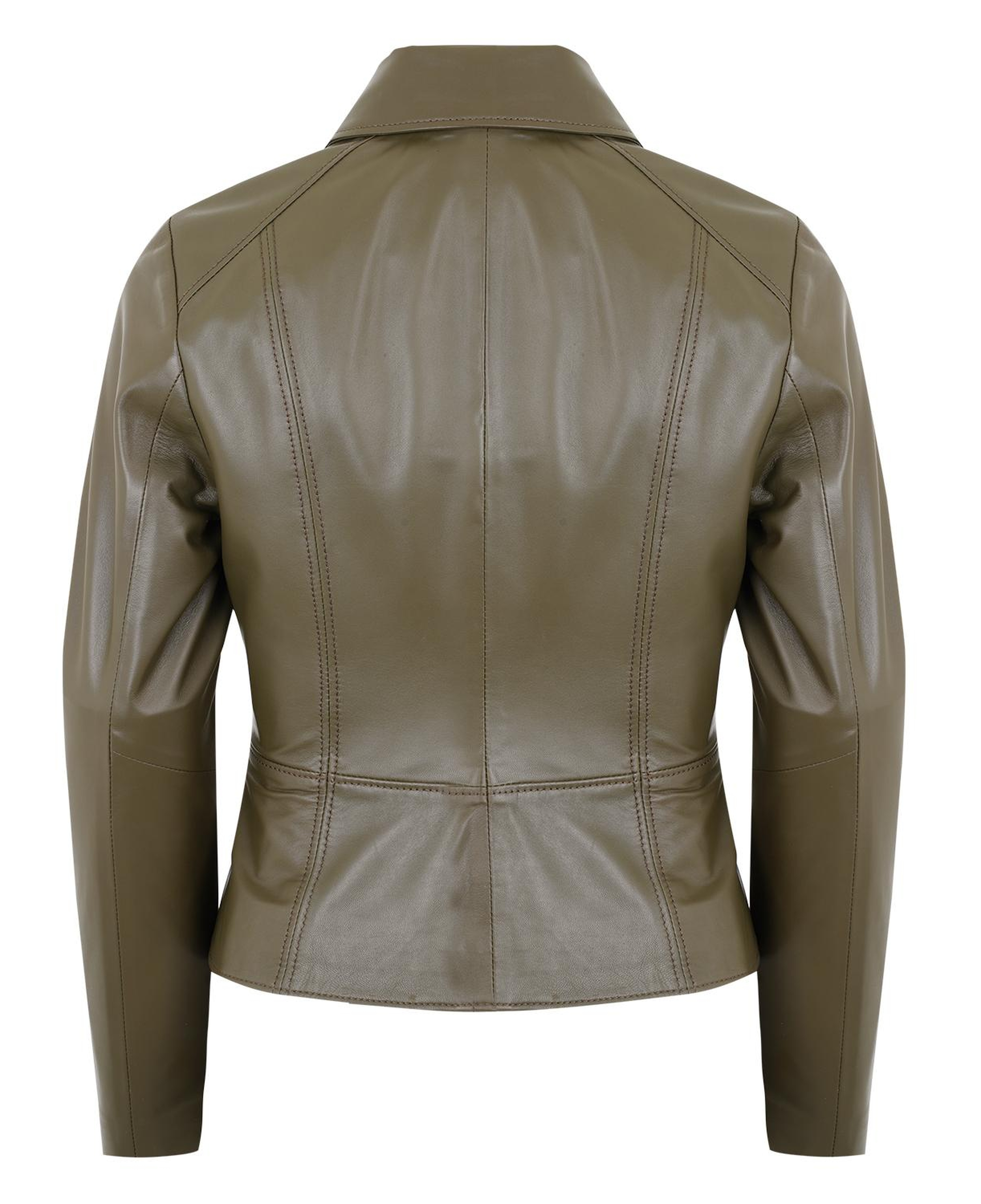 Adelie Haki Kadın Deri Mont