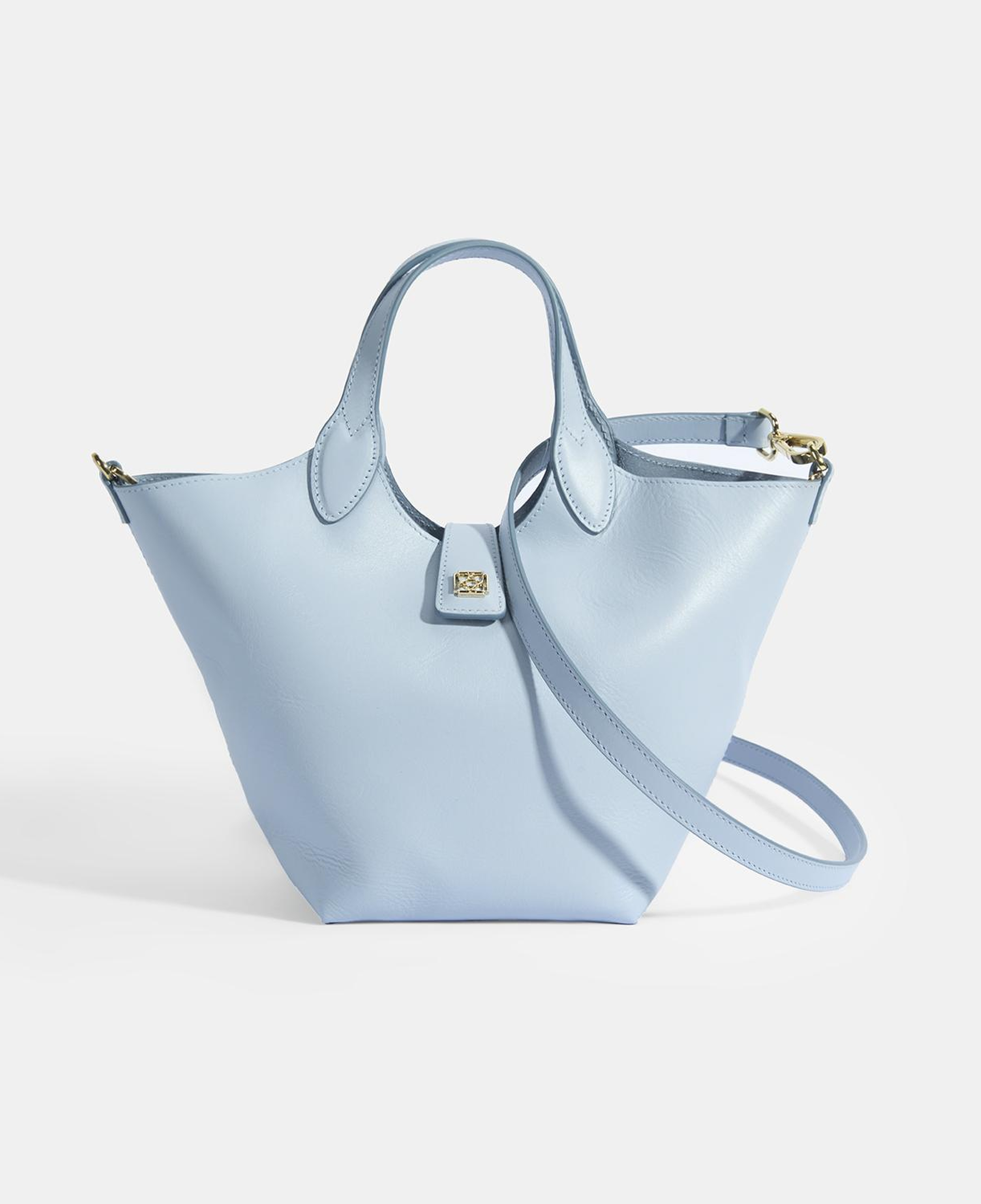 Kadın Mavi Deri Omuz Çantası