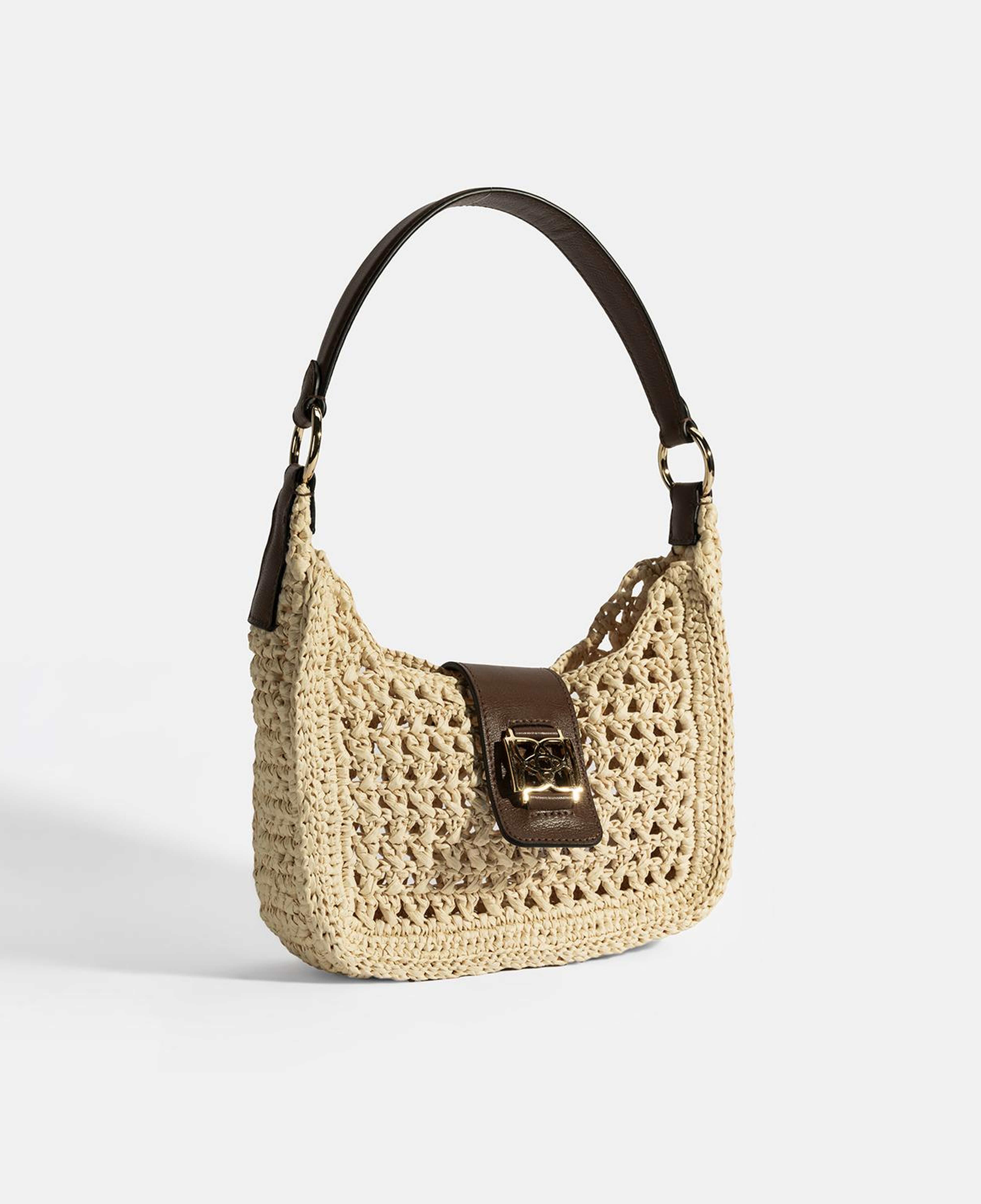 Kadın Bej Monogram Logolu Omuz Çantası