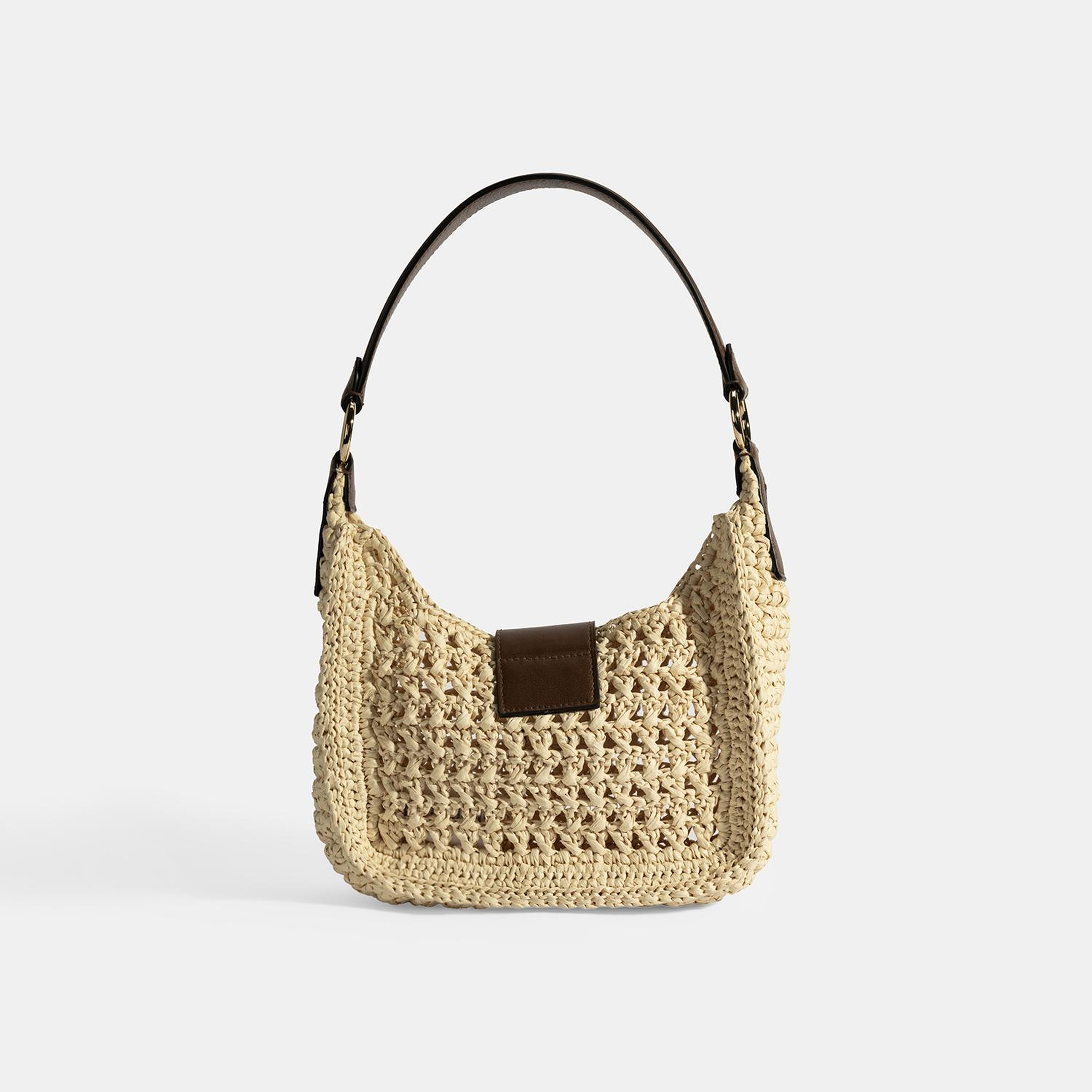 Kadın Bej Monogram Logolu Omuz Çantası