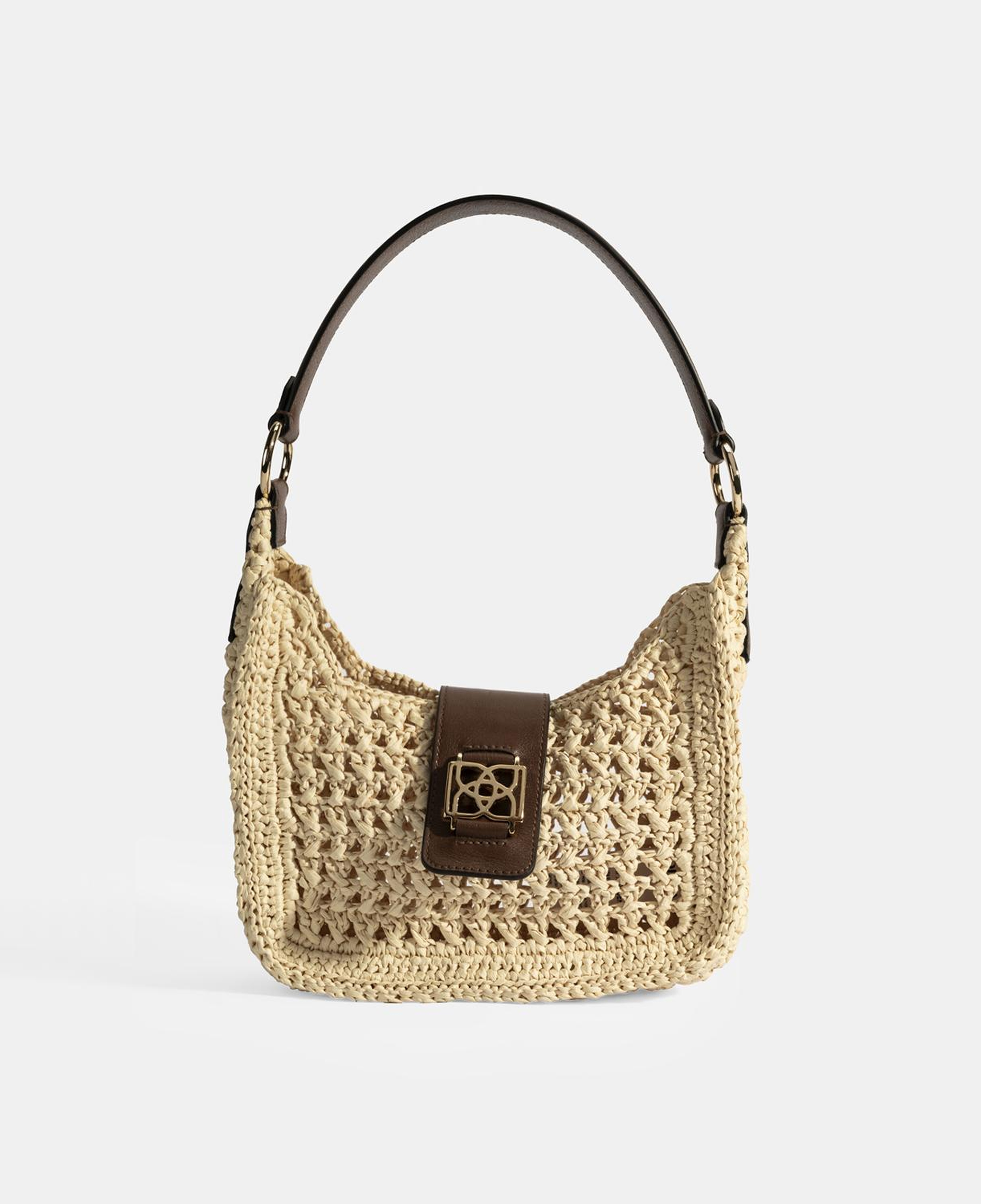 Kadın Bej Monogram Logolu Omuz Çantası