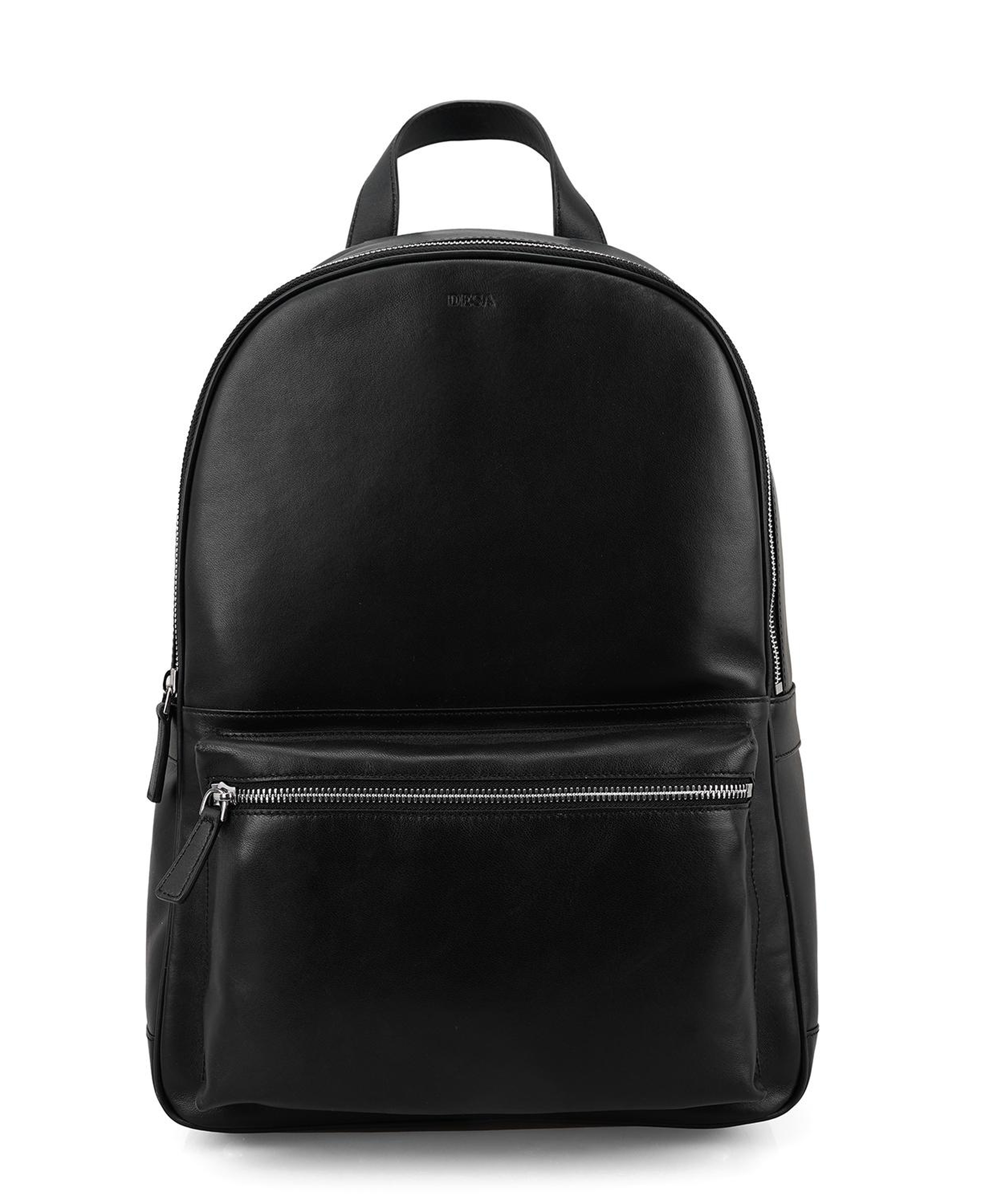 Nathan Siyah Deri Sırt Çantası