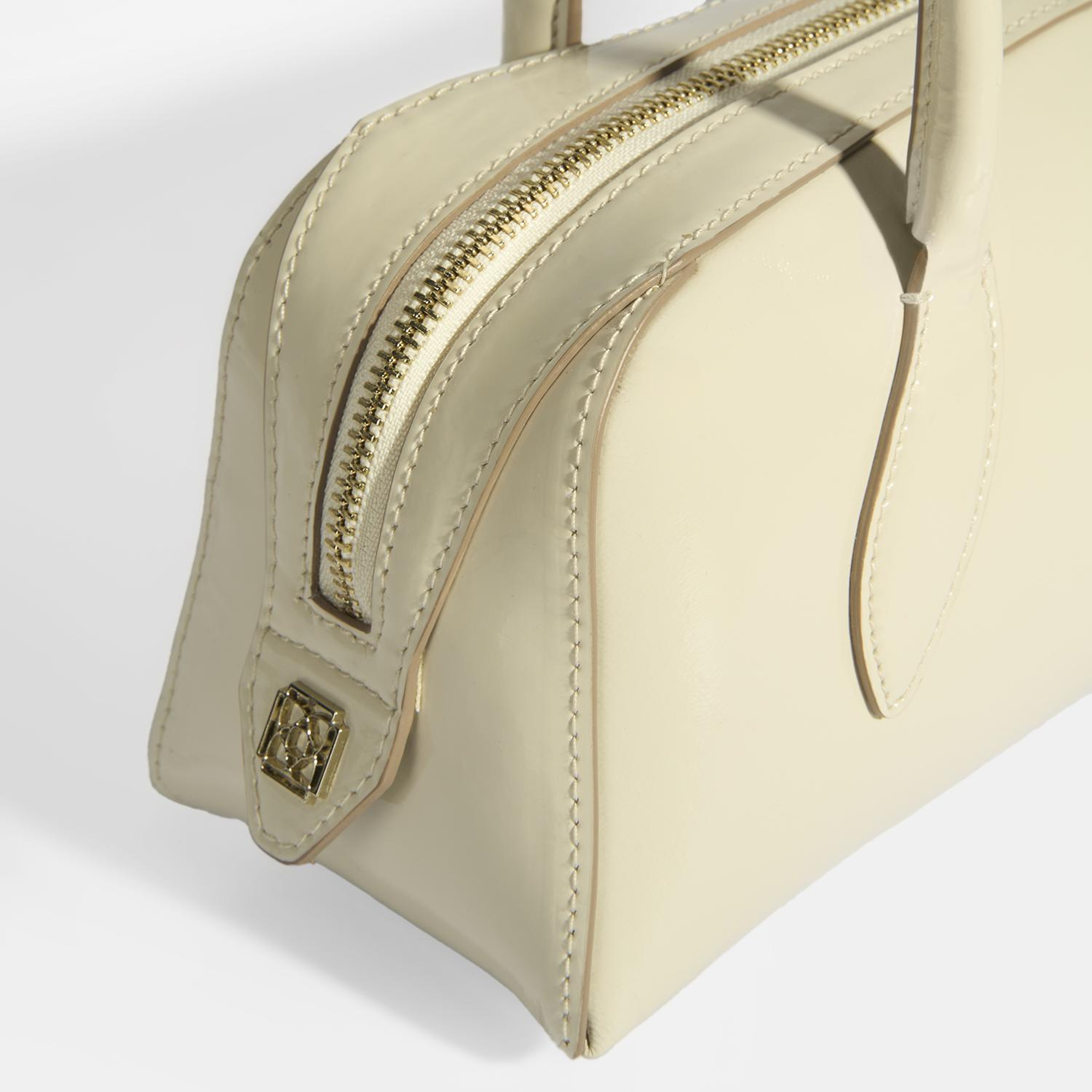 Limited Edition Bej Kadın Yaprak Detaylı Deri Omuz Çantası