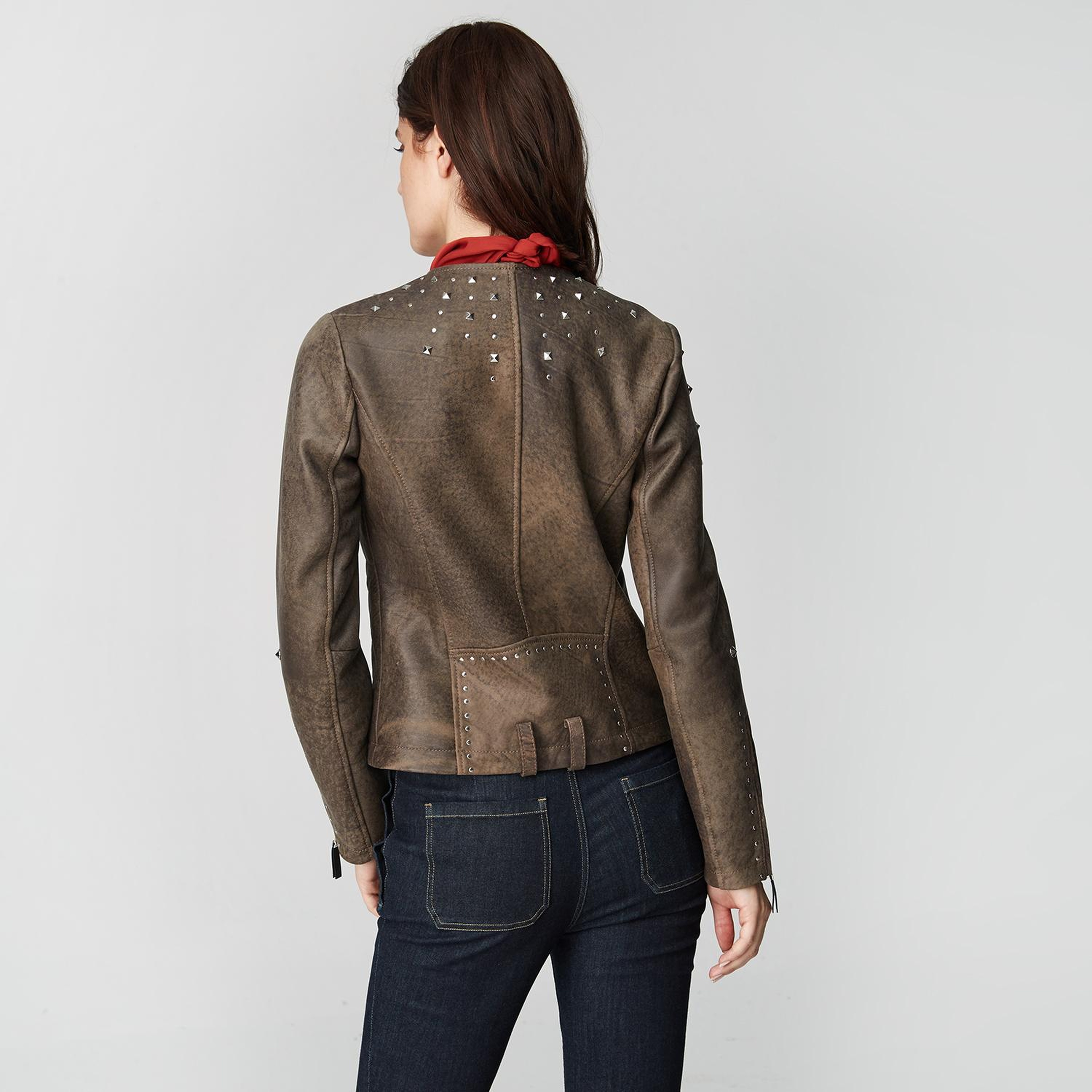 Kahve Breezy Kadın Troklu Deri Mont