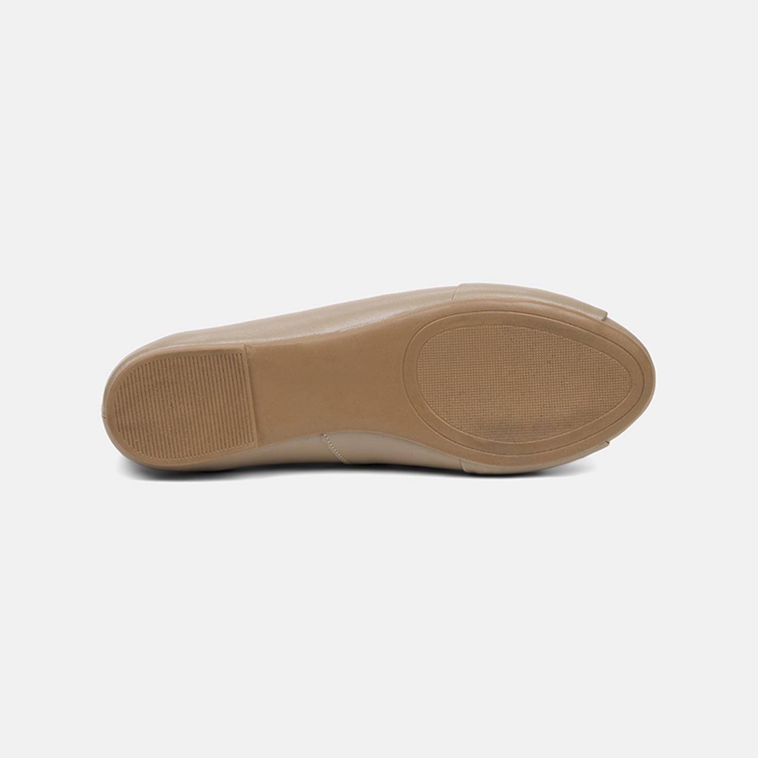 Kadın Vizon Büzgü Detaylı Deri Babet