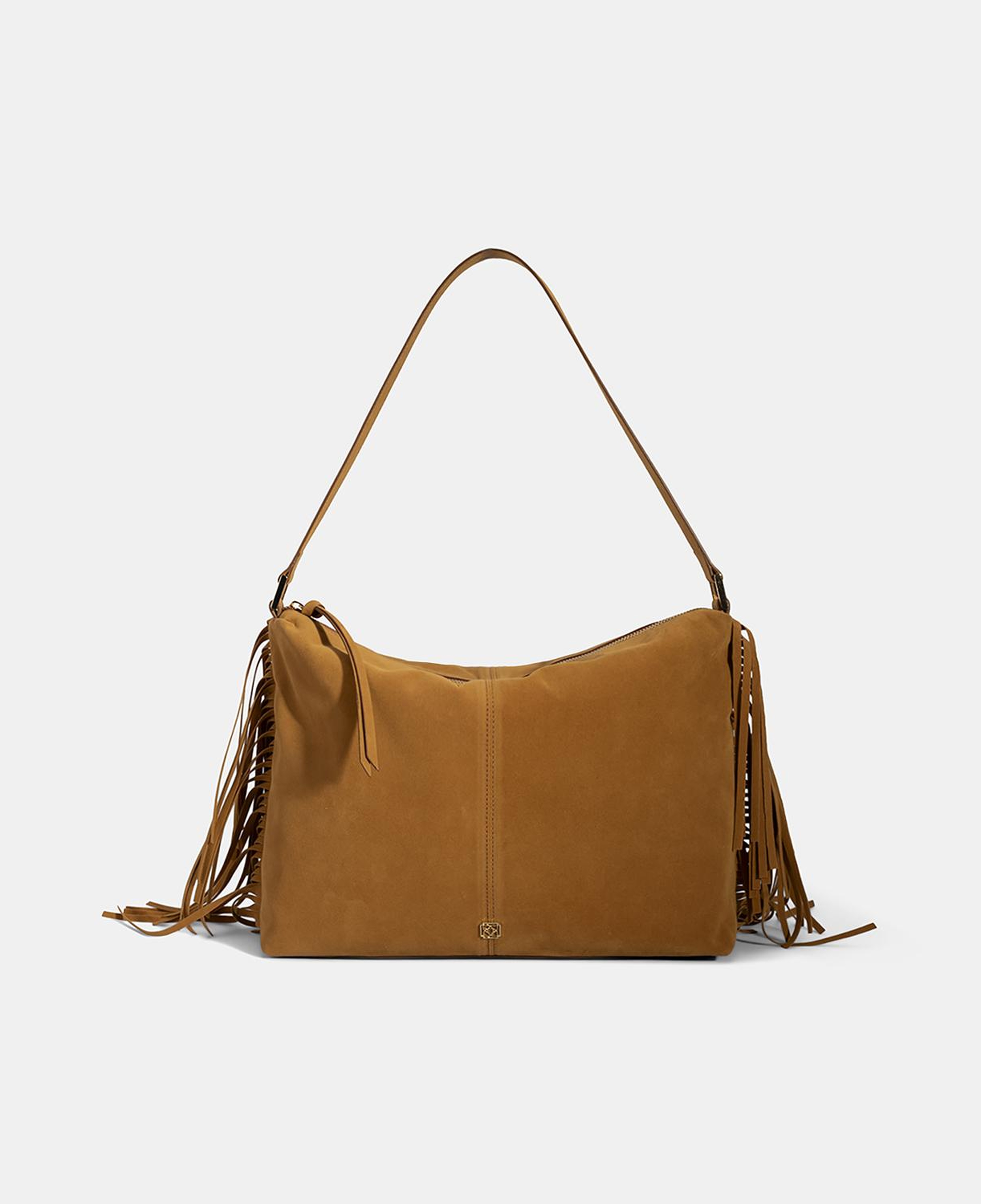 Kadın Taba Püskül Detaylı Süet Omuz Çantası