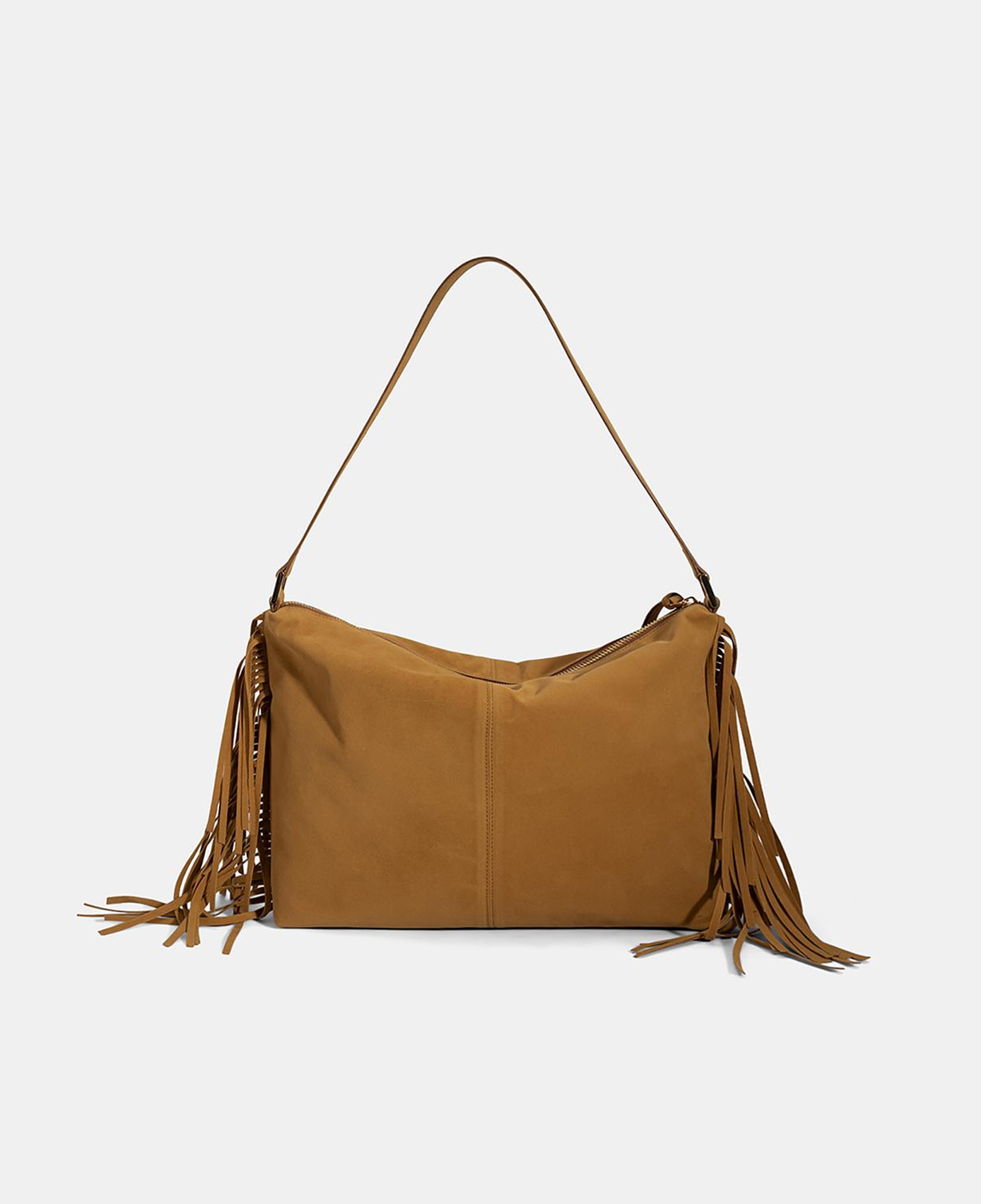 Kadın Taba Püskül Detaylı Süet Omuz Çantası