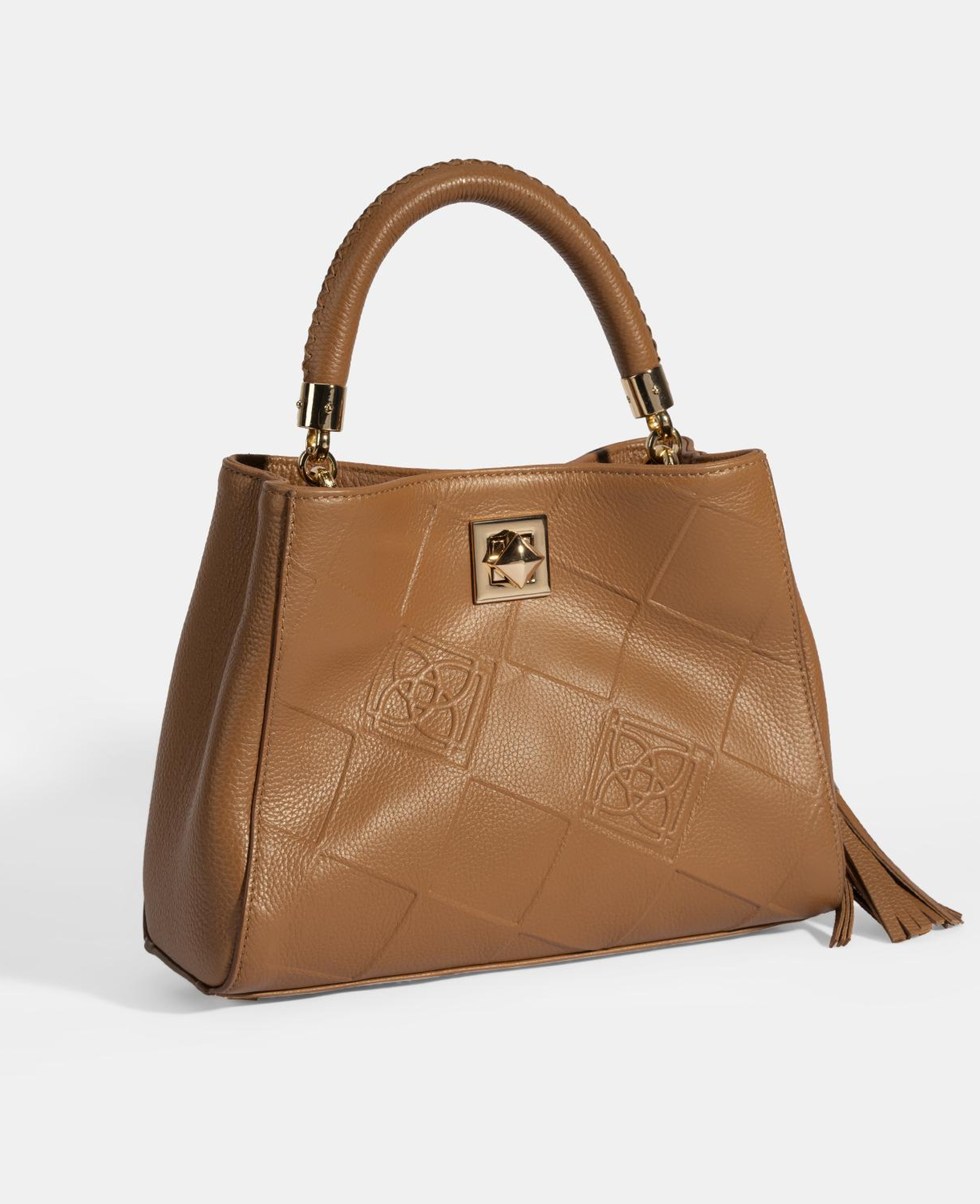 Kadın Kahve Püskül Aksesuarlı Deri El Çantası