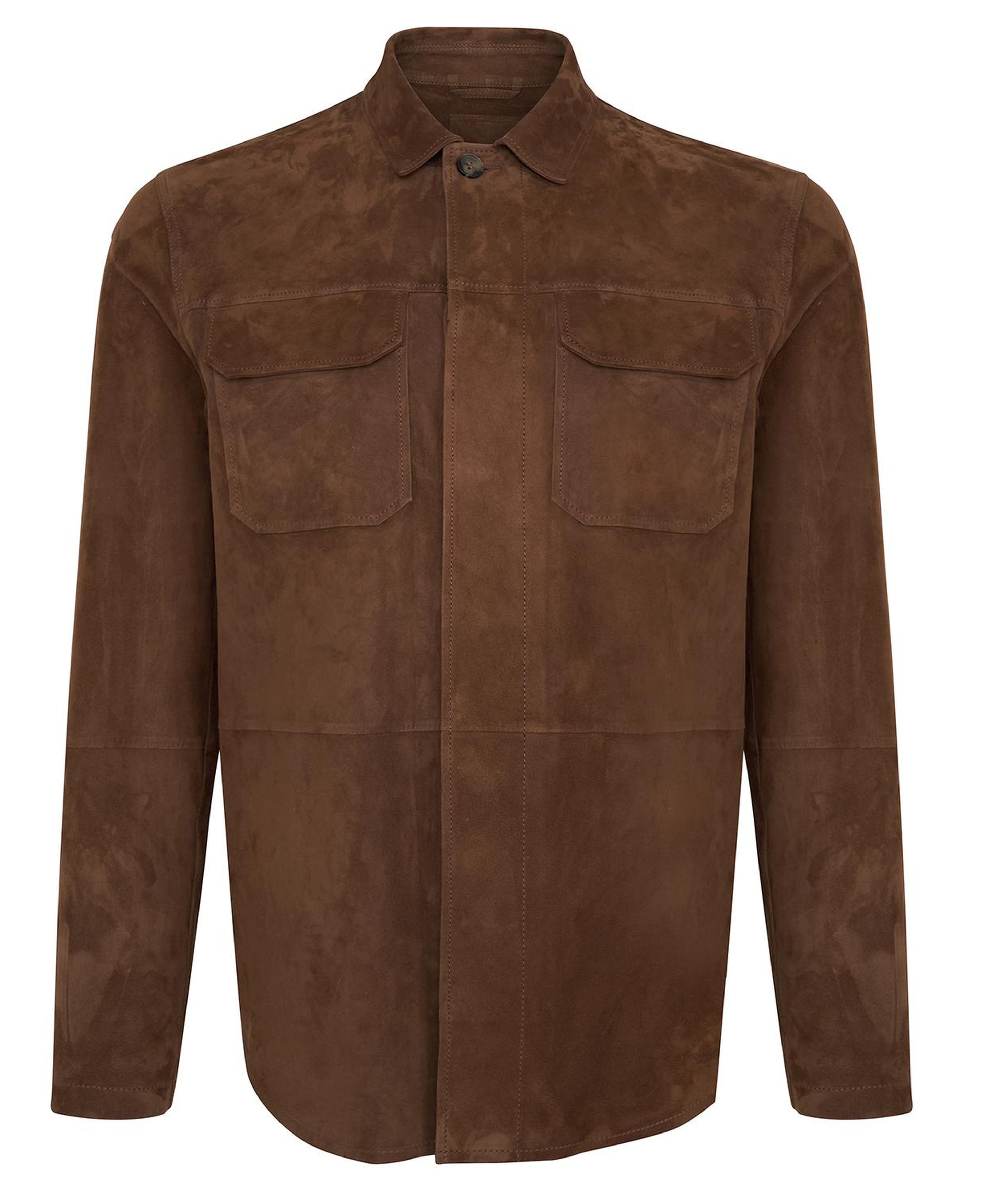 Saverio Erkek Kahve Süet Deri Gömlek