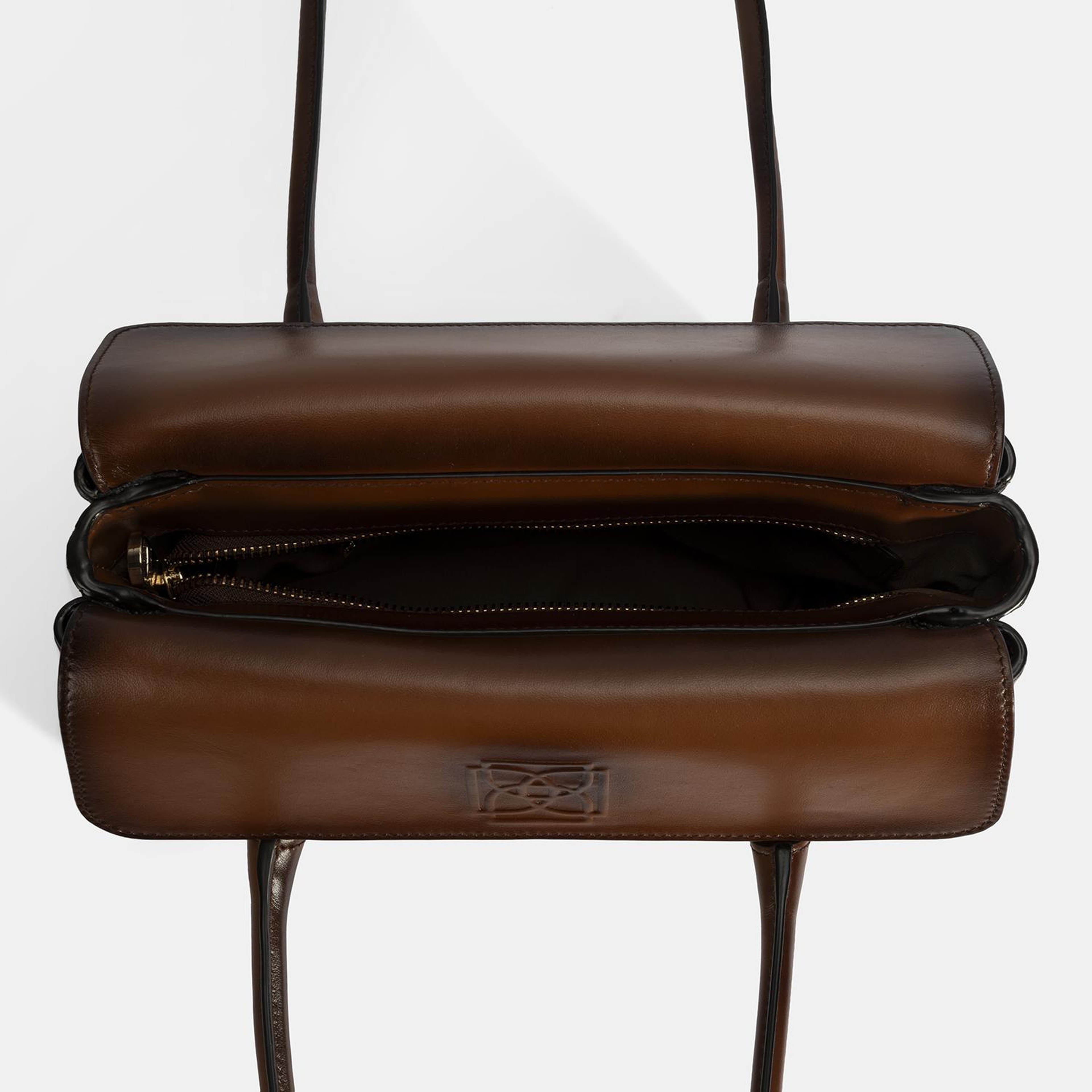 Kadın Taba Monogram Baskılı Deri Omuz Çantası