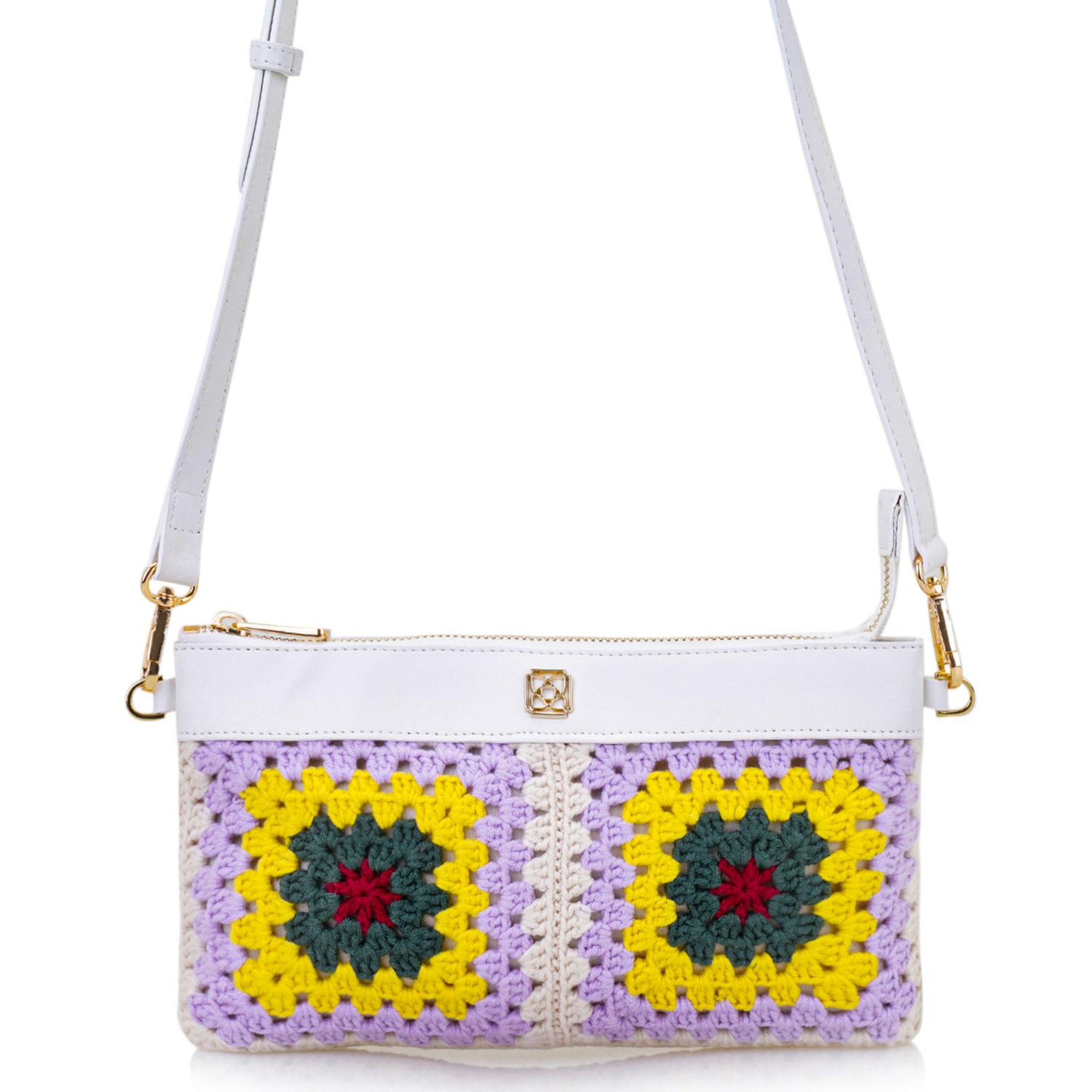 Mor Kadın Örgülü Omuz Çantası