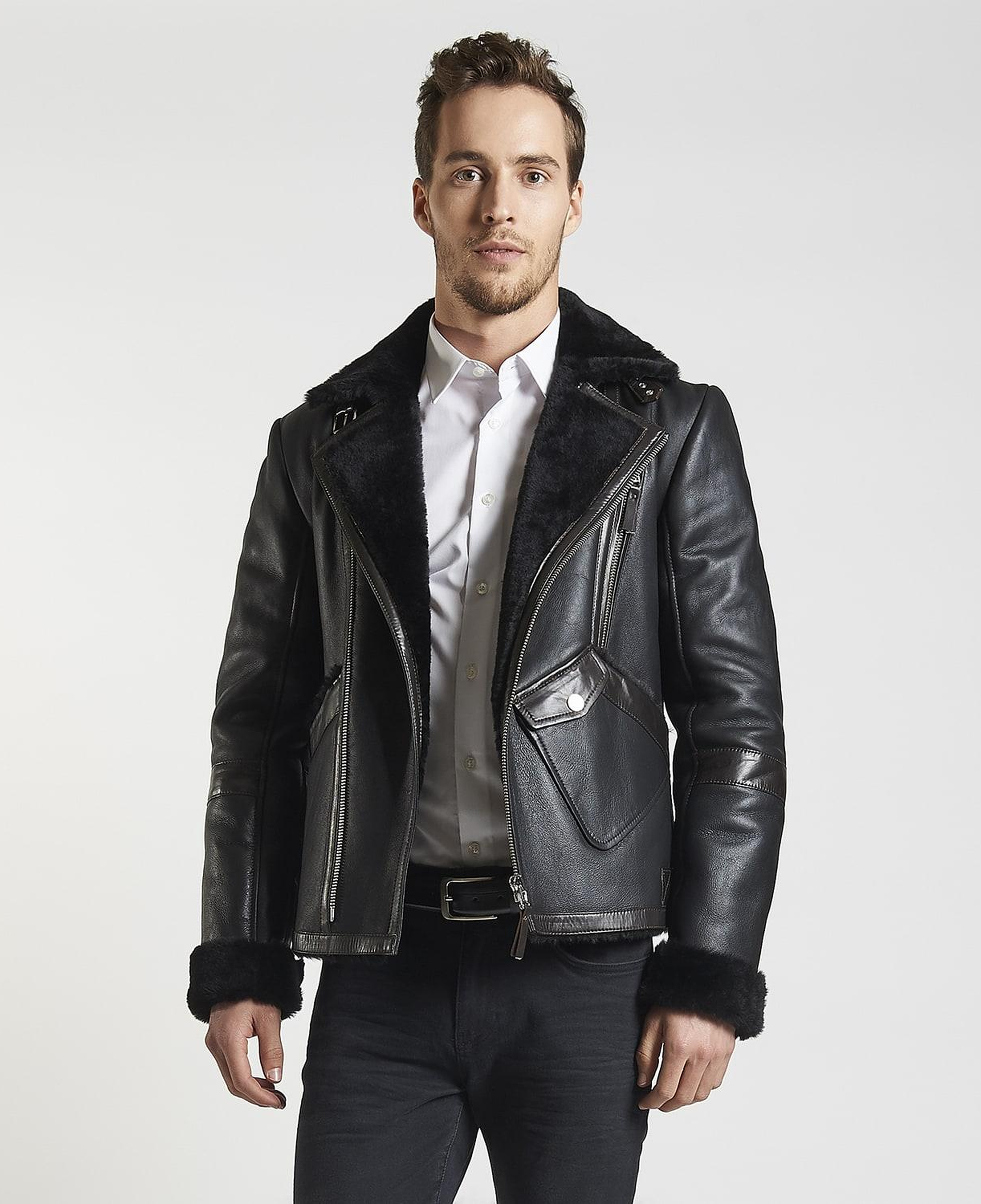 Alonso Siyah Kürklü Erkek Mont