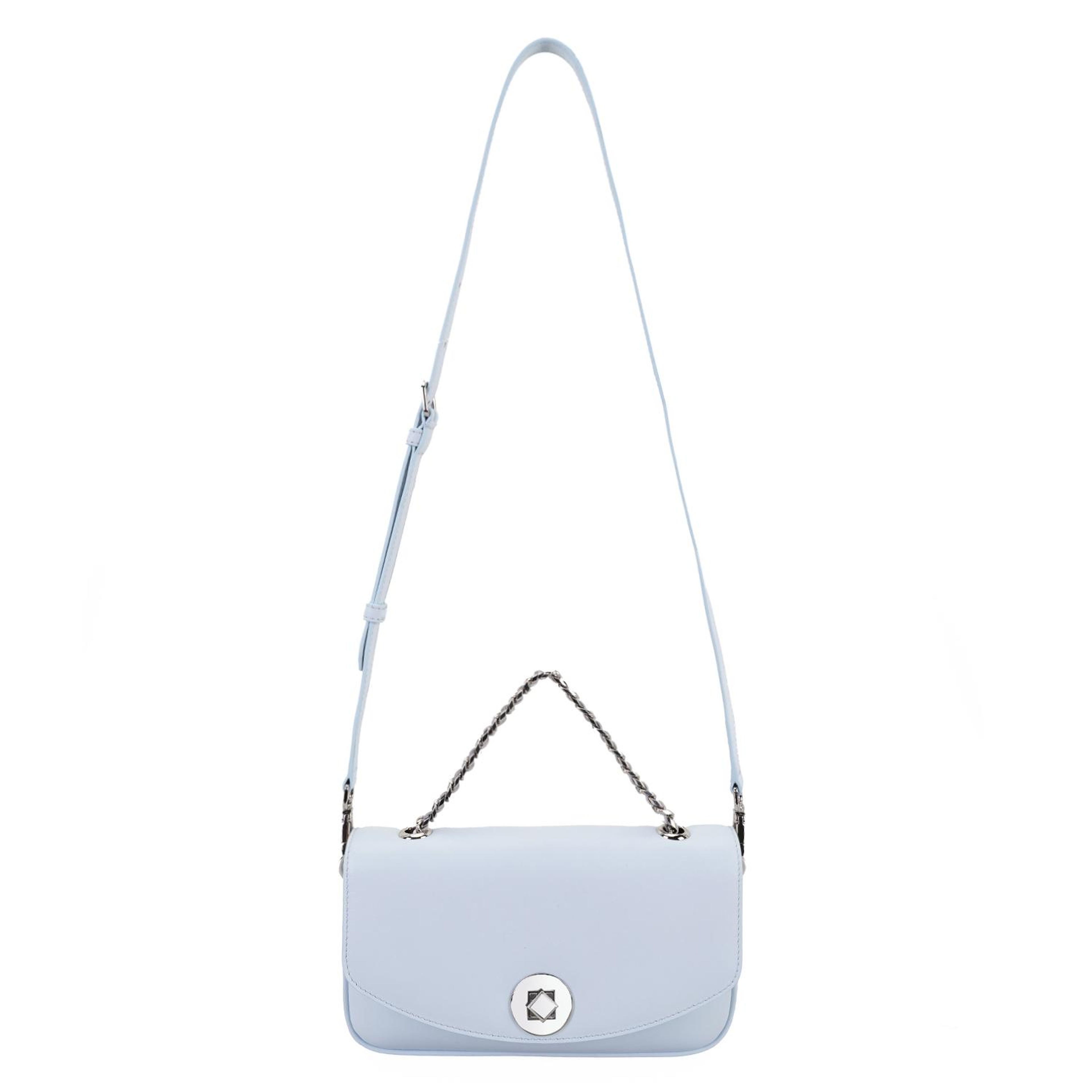Karla Mavi Kadın Deri Omuz Çantası