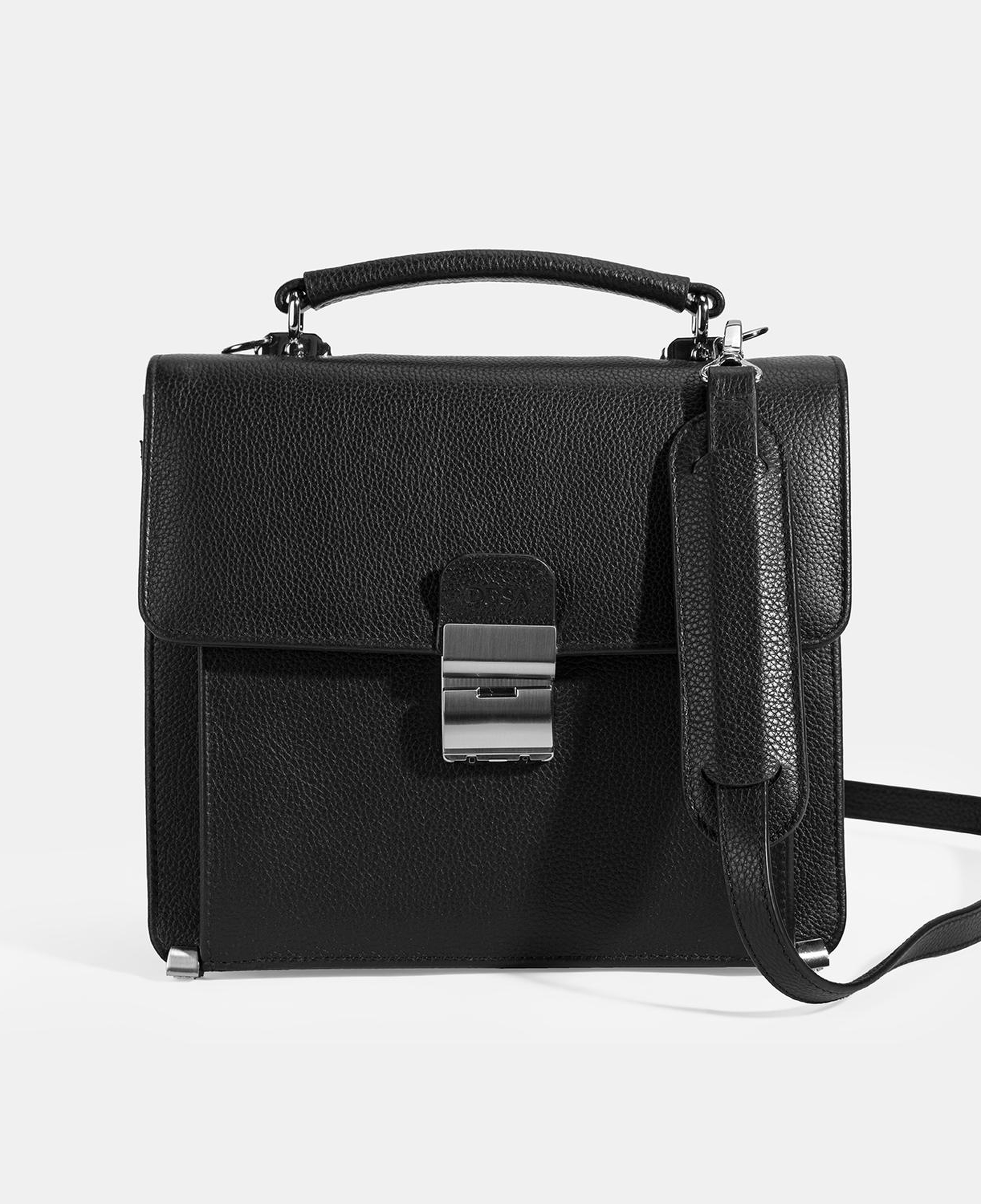 Erkek Siyah Deri Postacı Çantası