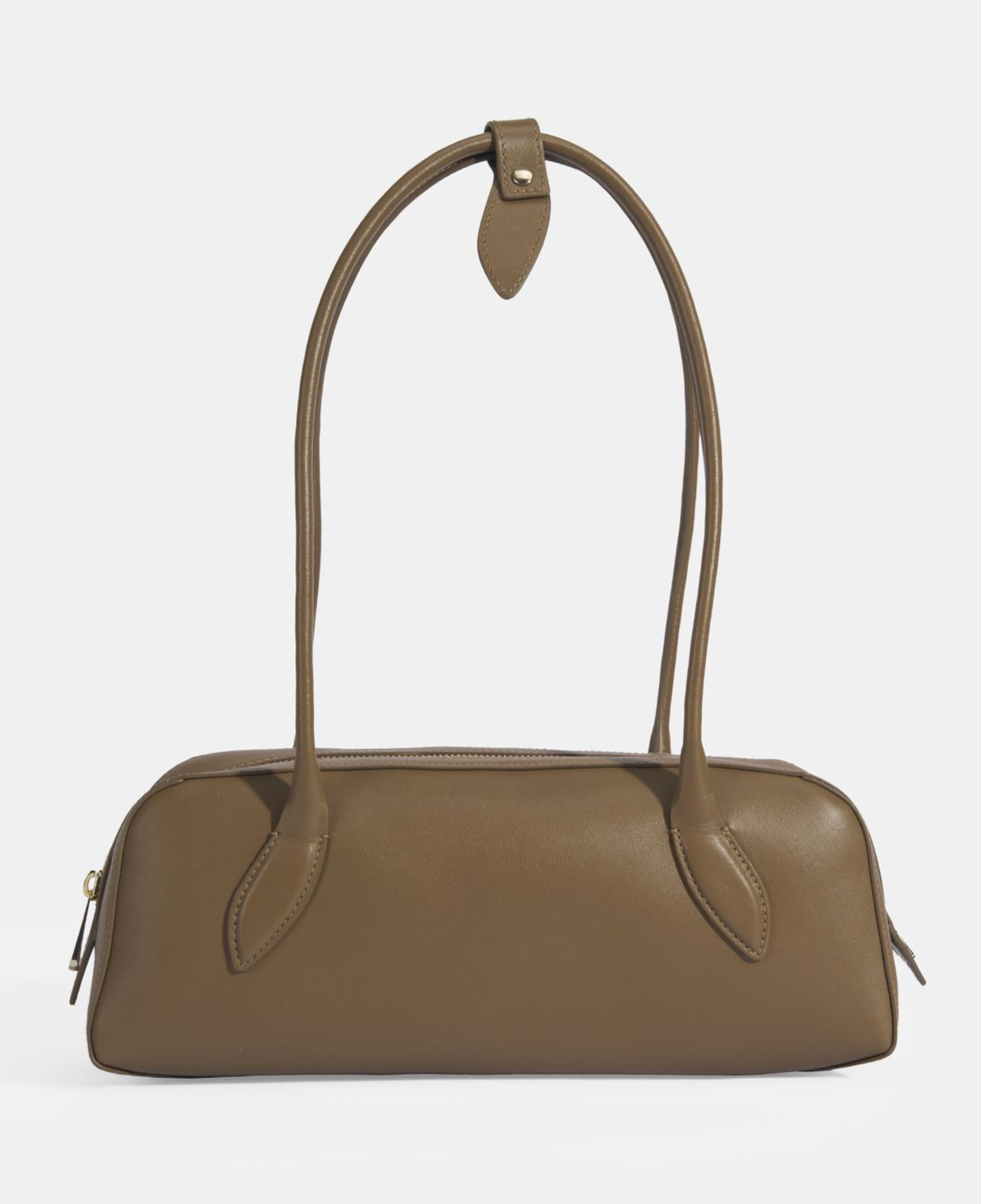 Limited Edition Kahve Kadın Yaprak Detaylı Deri Omuz Çantası