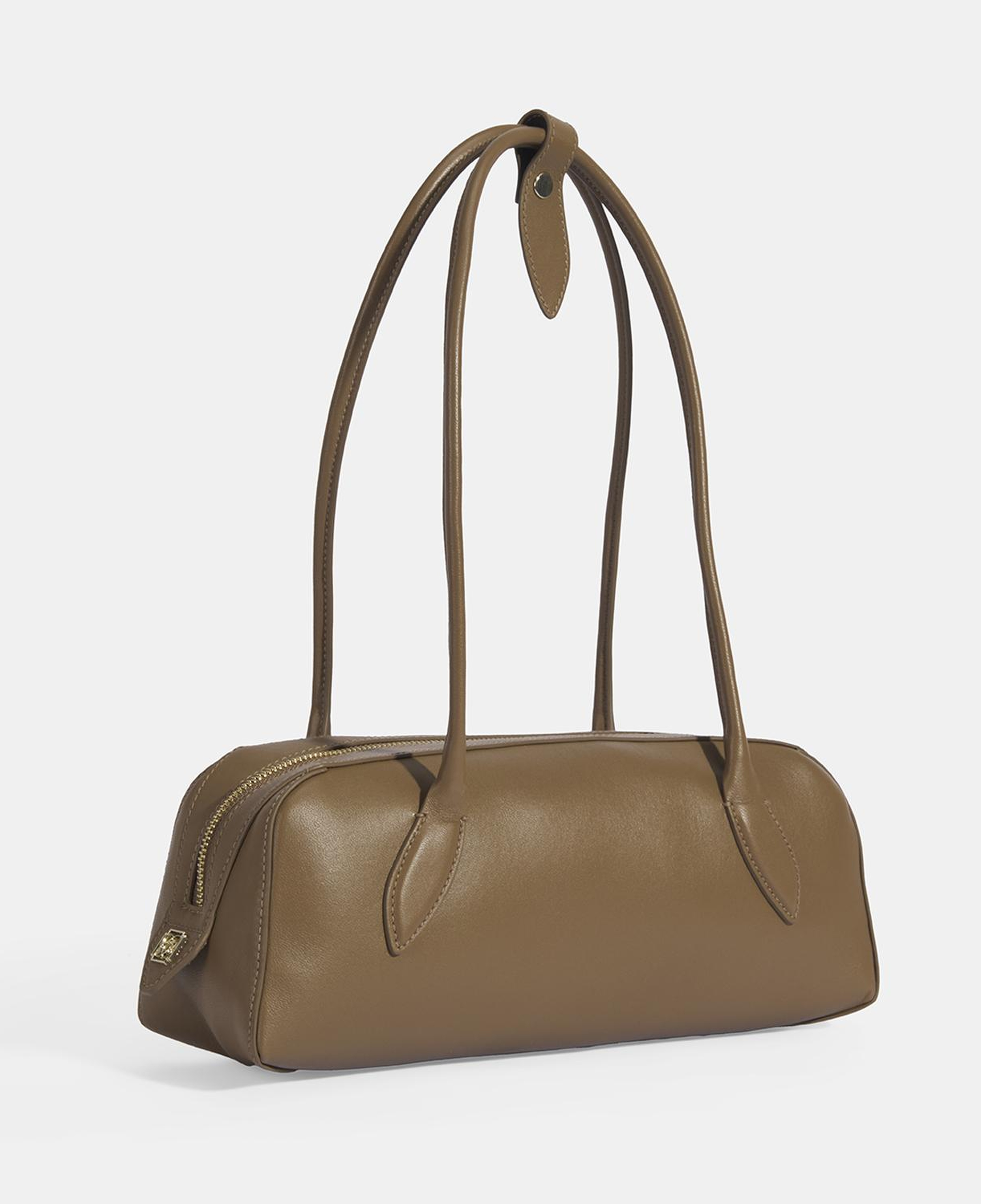 Limited Edition Kahve Kadın Yaprak Detaylı Deri Omuz Çantası