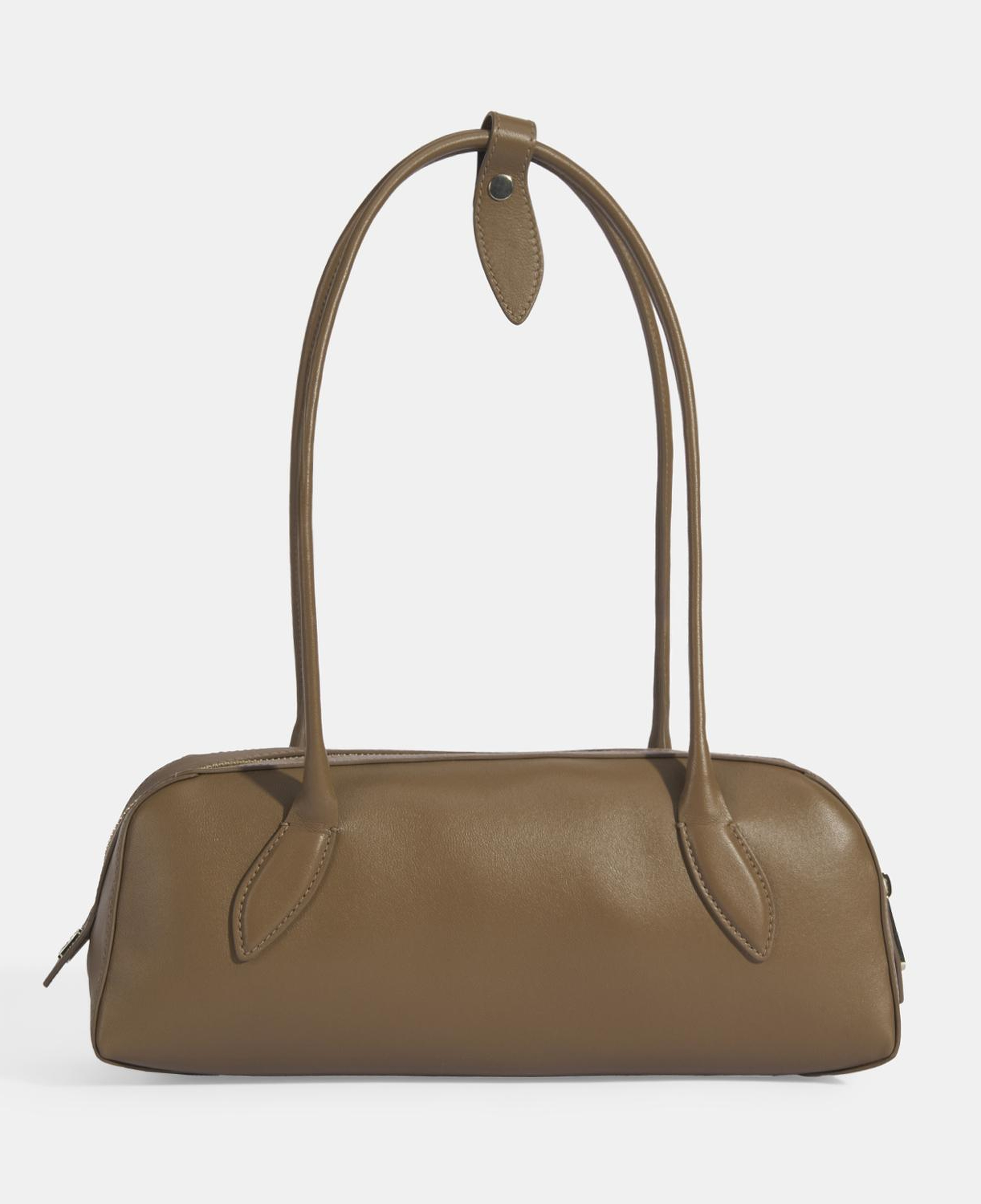 Limited Edition Kahve Kadın Yaprak Detaylı Deri Omuz Çantası