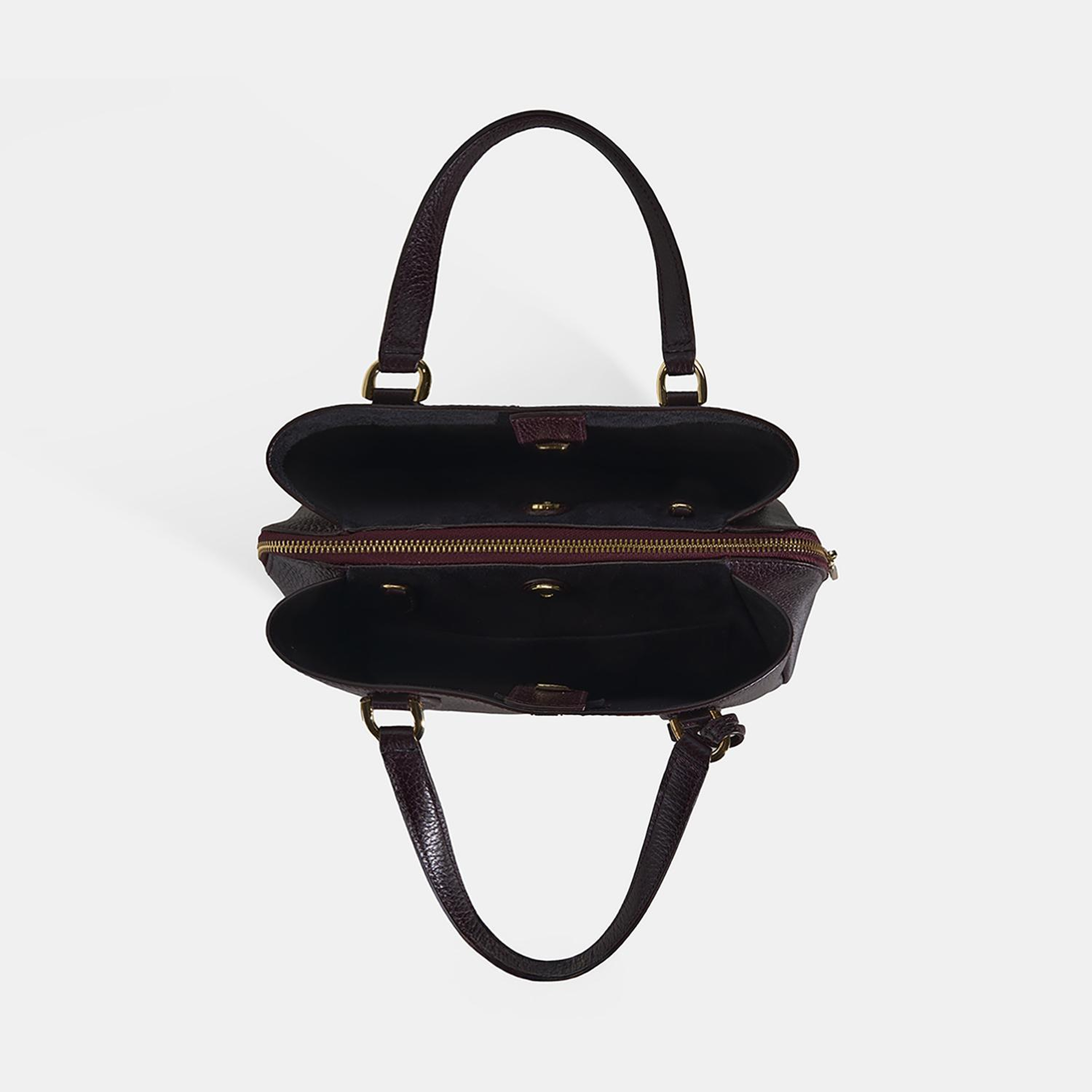 Kadın Bordo D Logolu Deri El Çantası