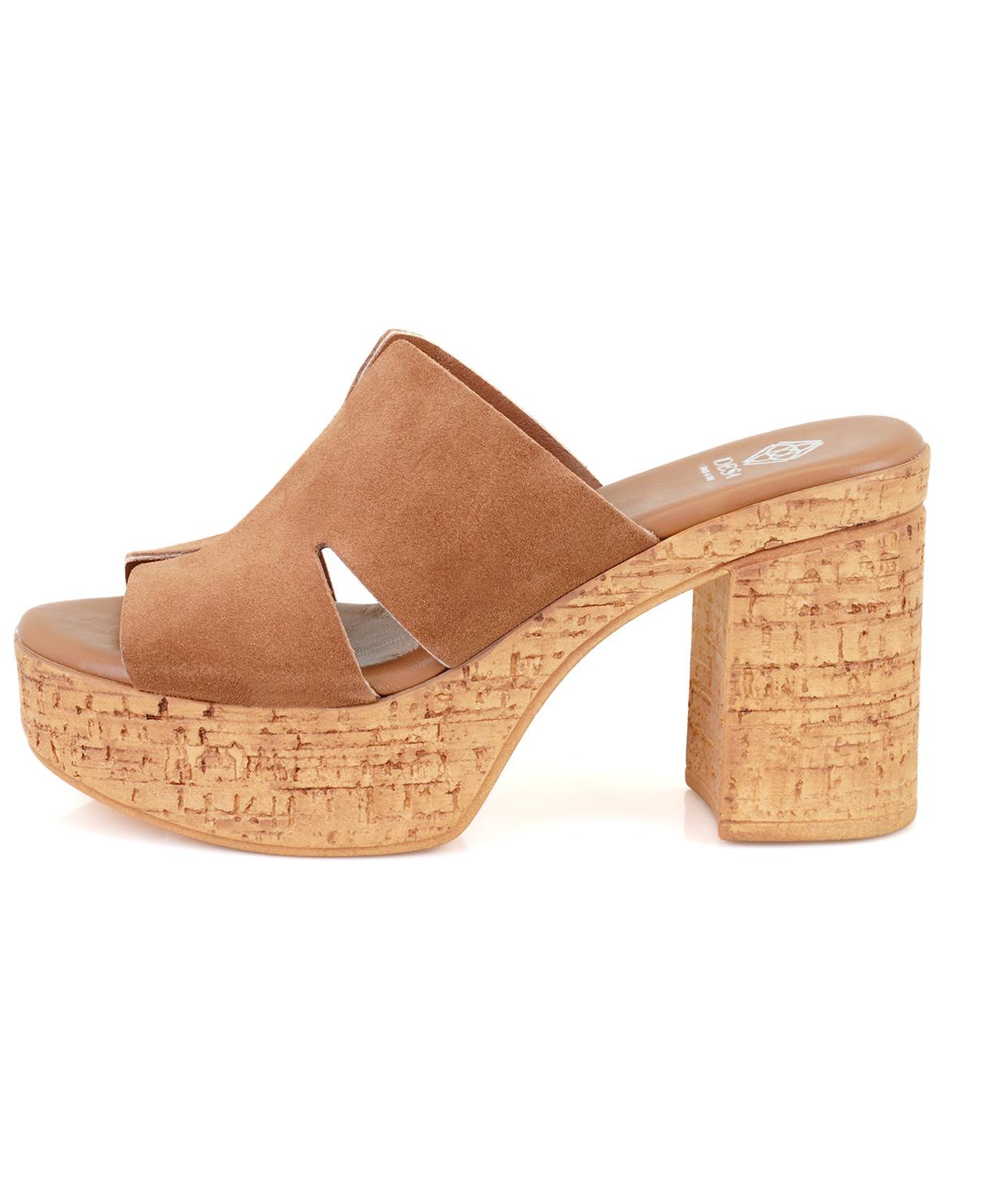 Kadın Taba Platform Topuklu Deri Terlik