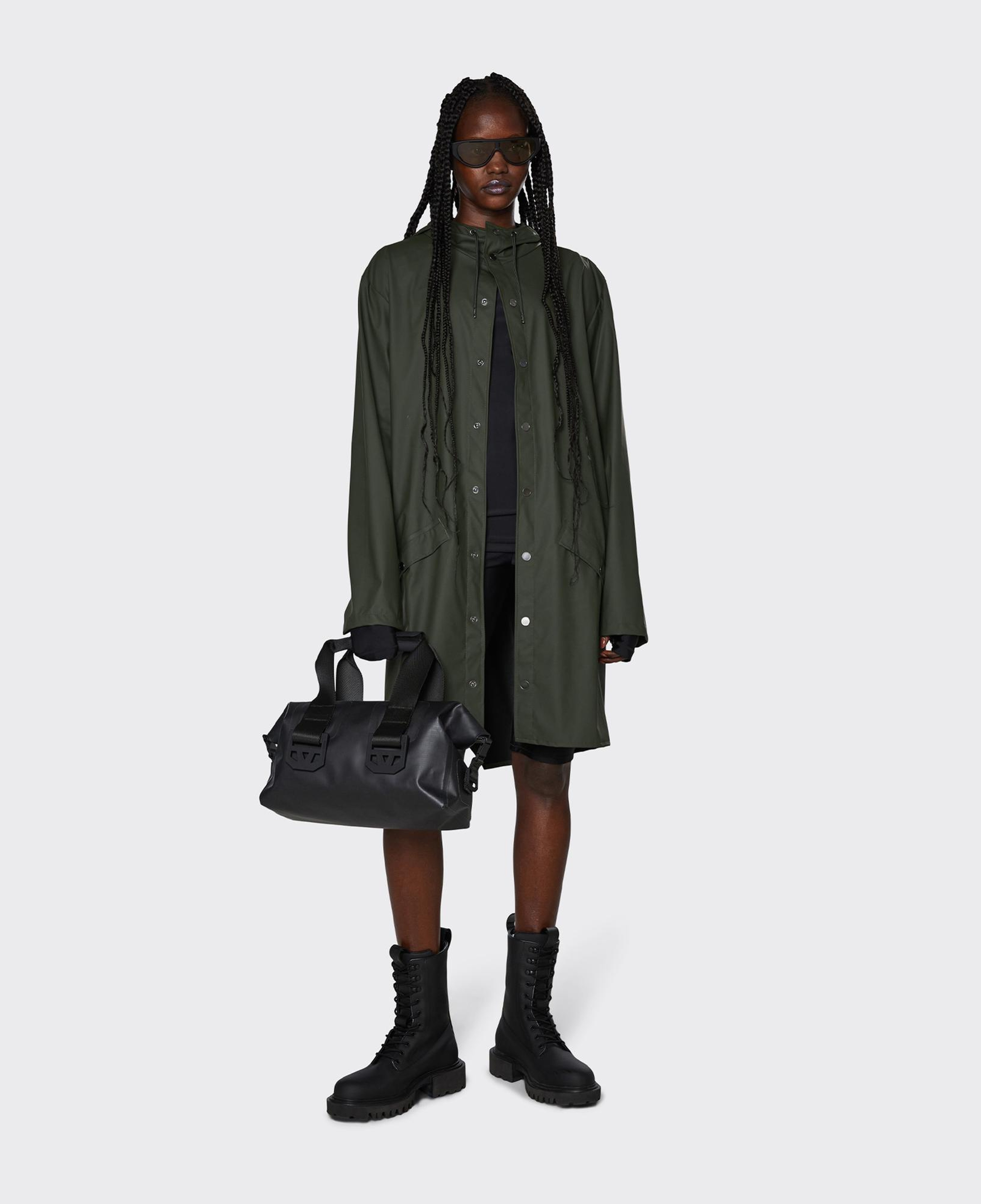 Rains Long W3 Unisex Koyu Yeşil Yağmurluk