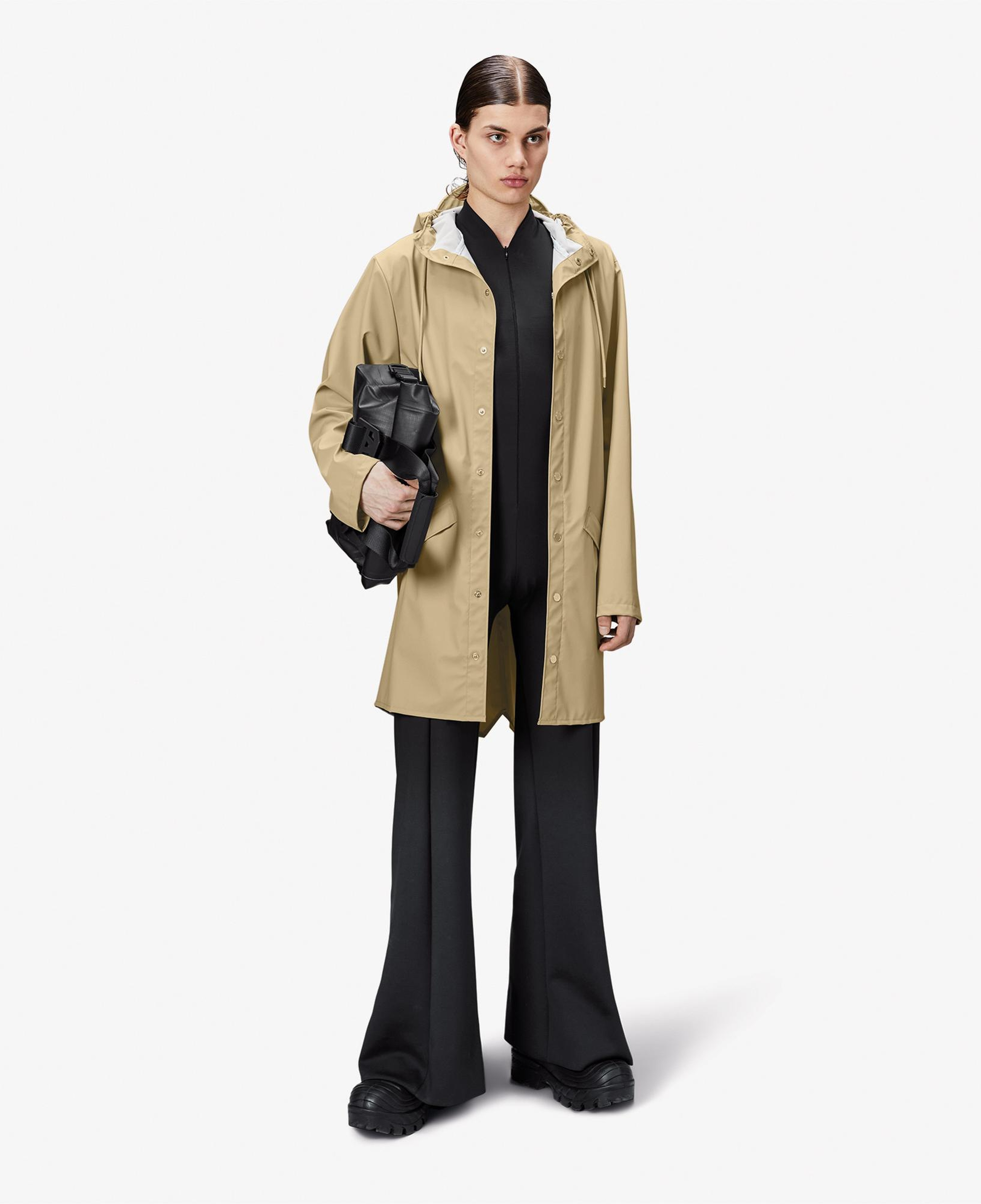 Rains Long Unisex Bej Yağmurluk