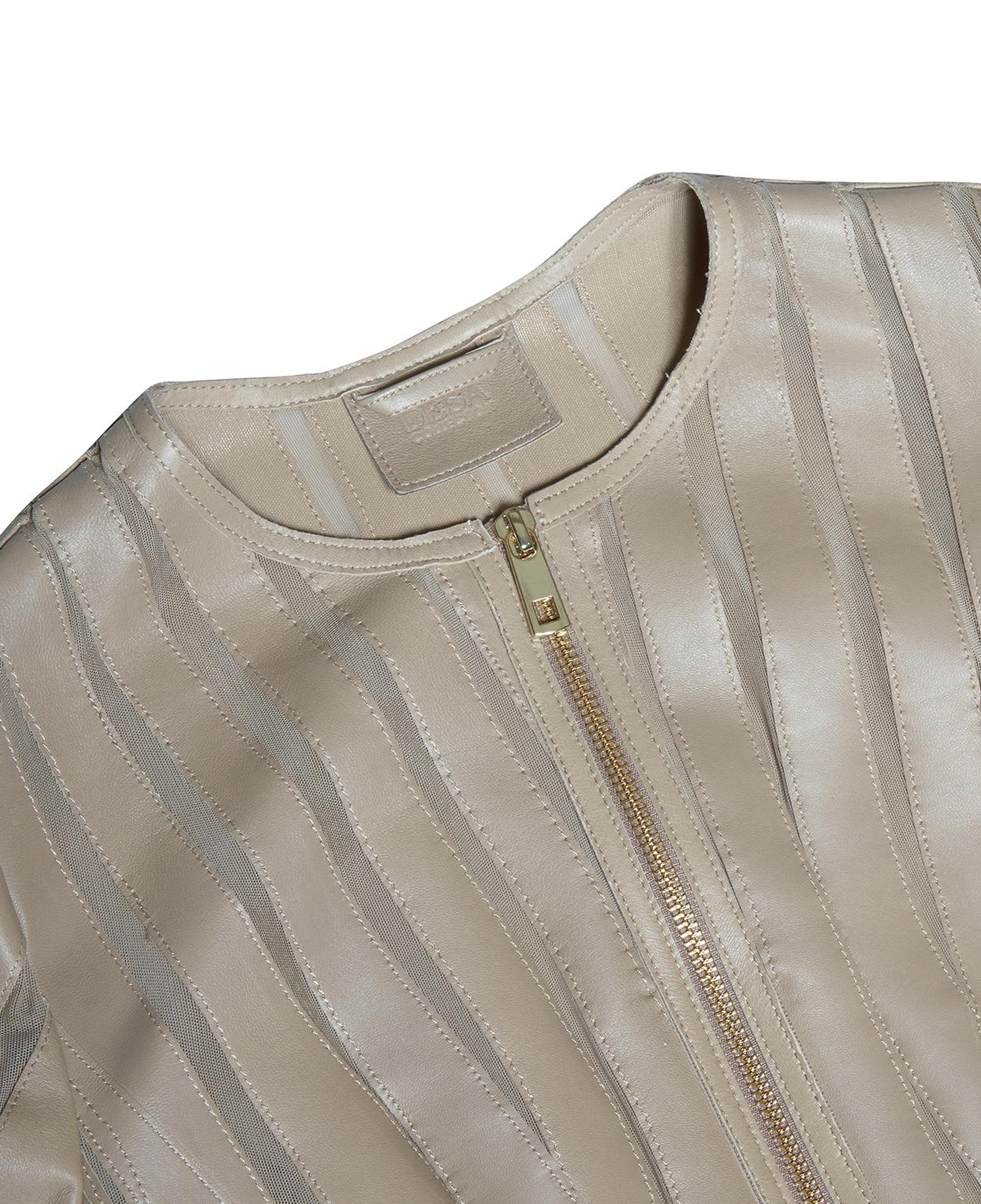 Marita Kadın Dairesel Panelli Deri Ceket