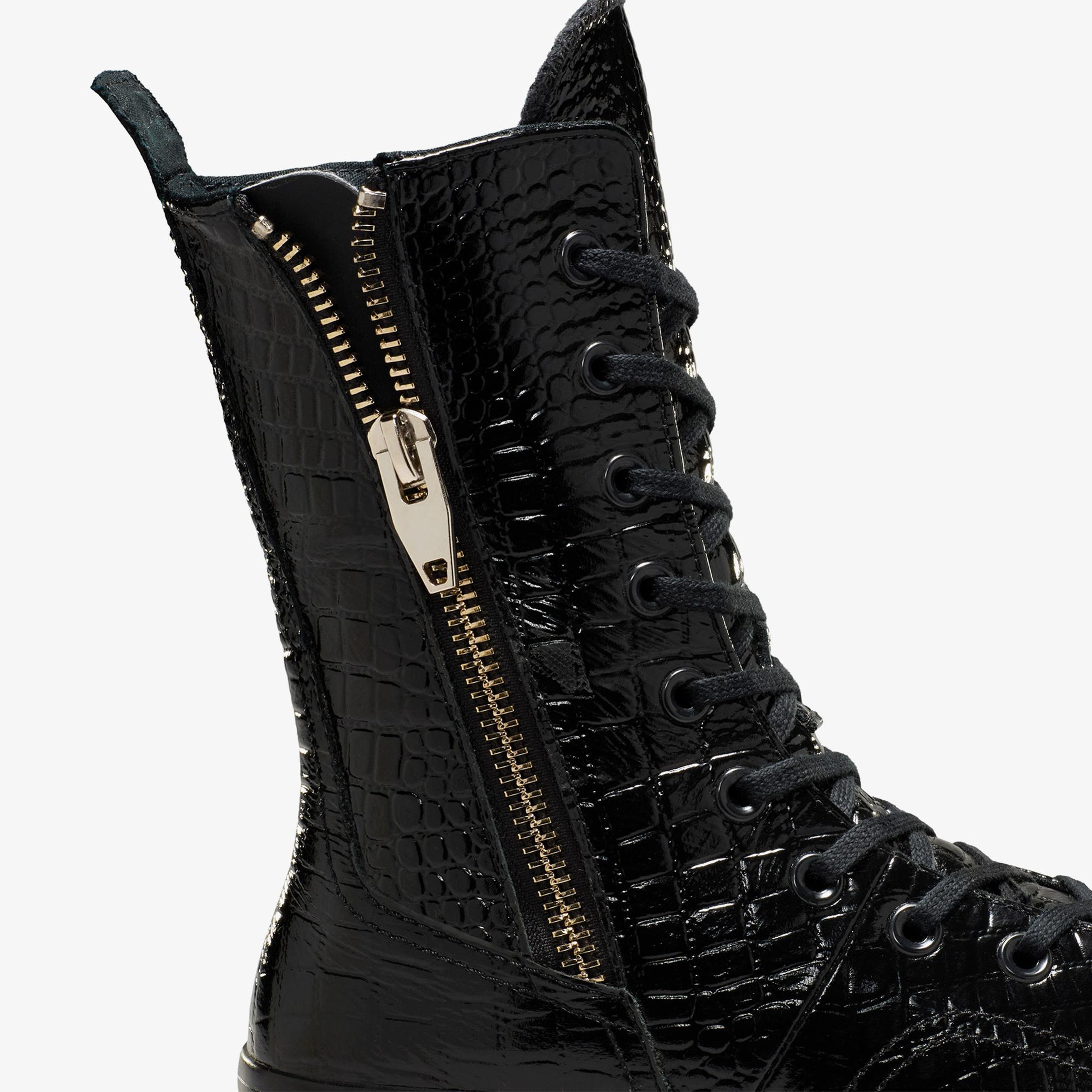 Converse Chuck 70 Plus XHi Unisex Siyah Deri Platform Sneaker