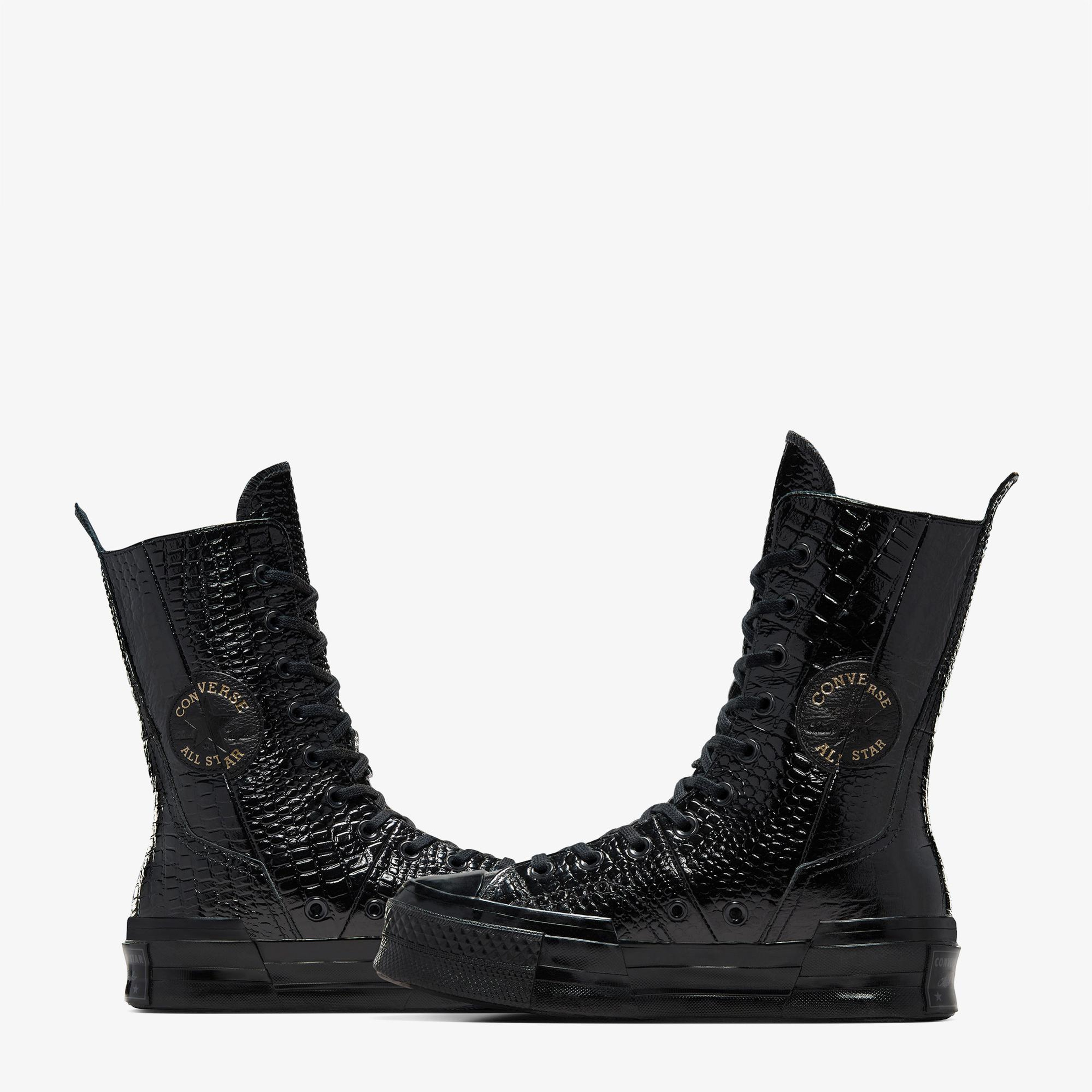 Converse Chuck 70 Plus XHi Unisex Siyah Deri Platform Sneaker