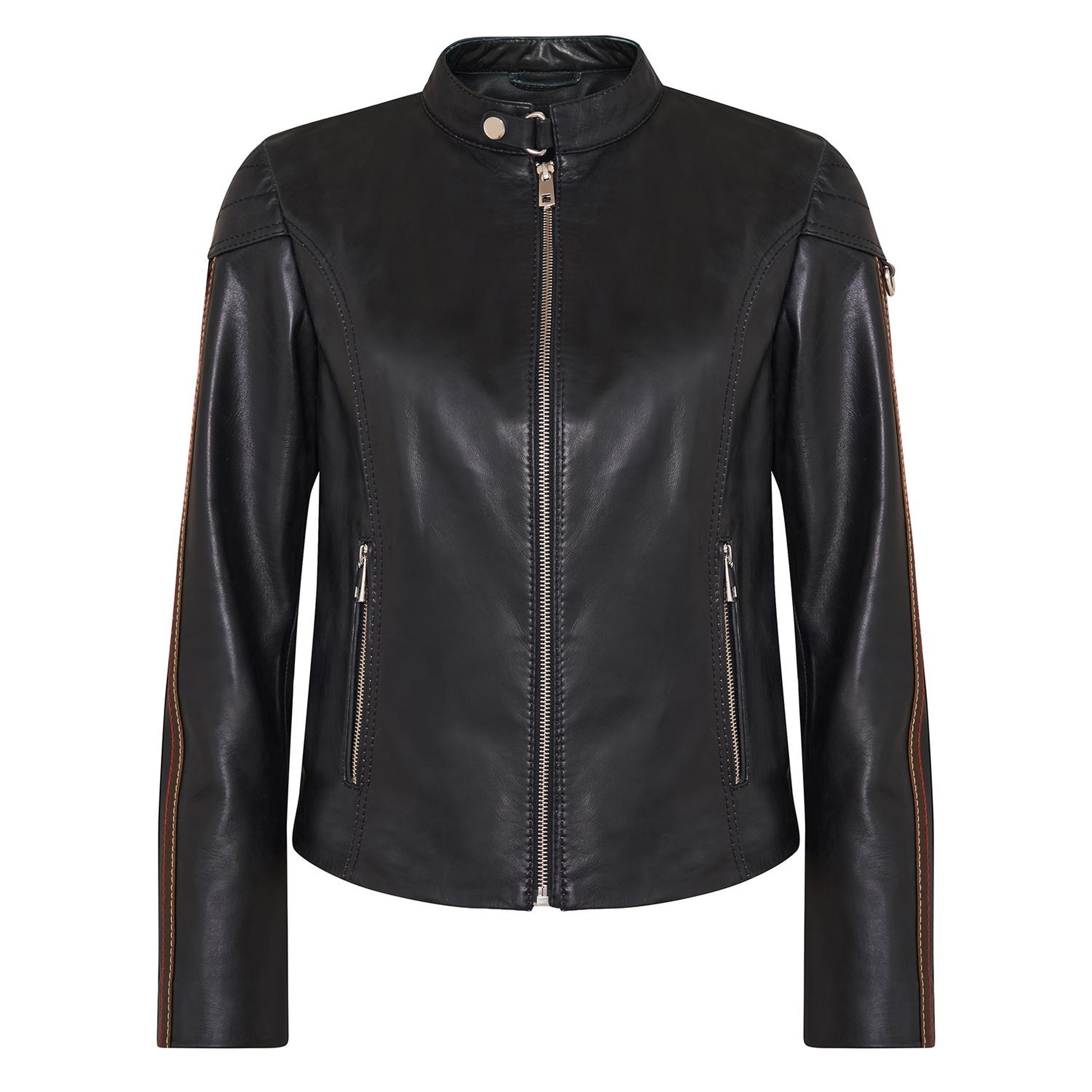 Ilaria Lacivert Kadın Deri Ceket