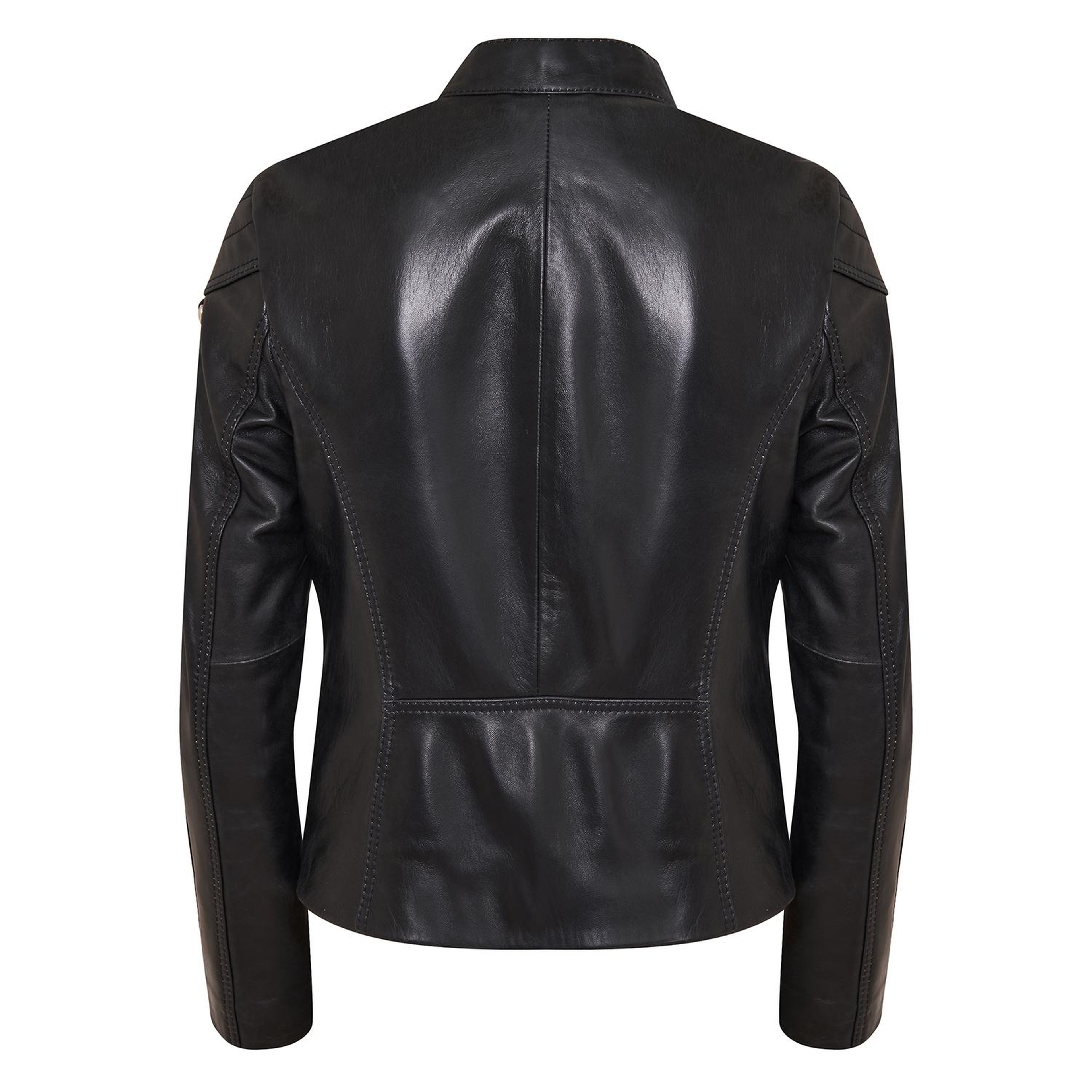 Ilaria Lacivert Kadın Deri Ceket