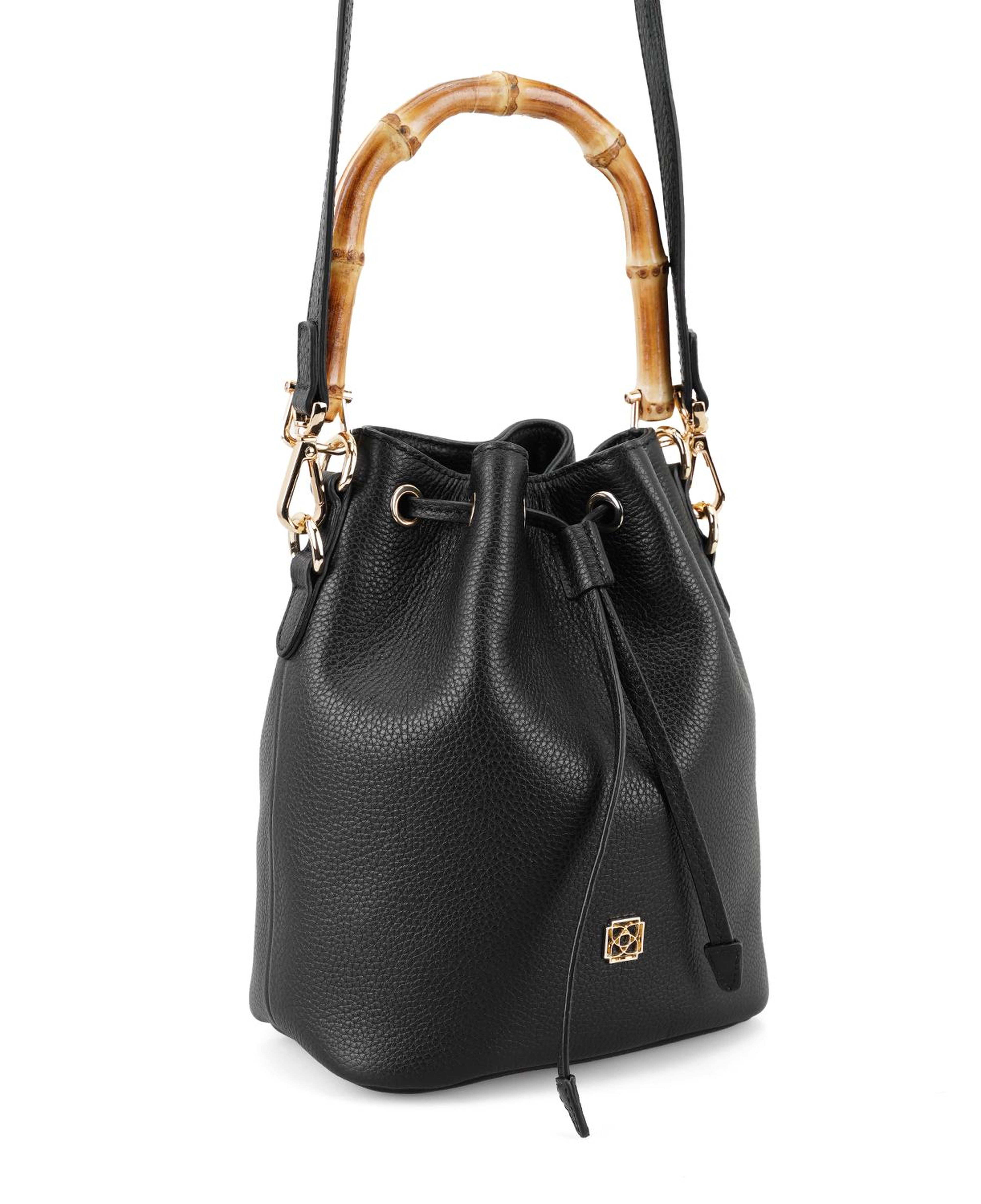 Lexy Siyah Kadın Bambu Askılı Deri Omuz Çantası