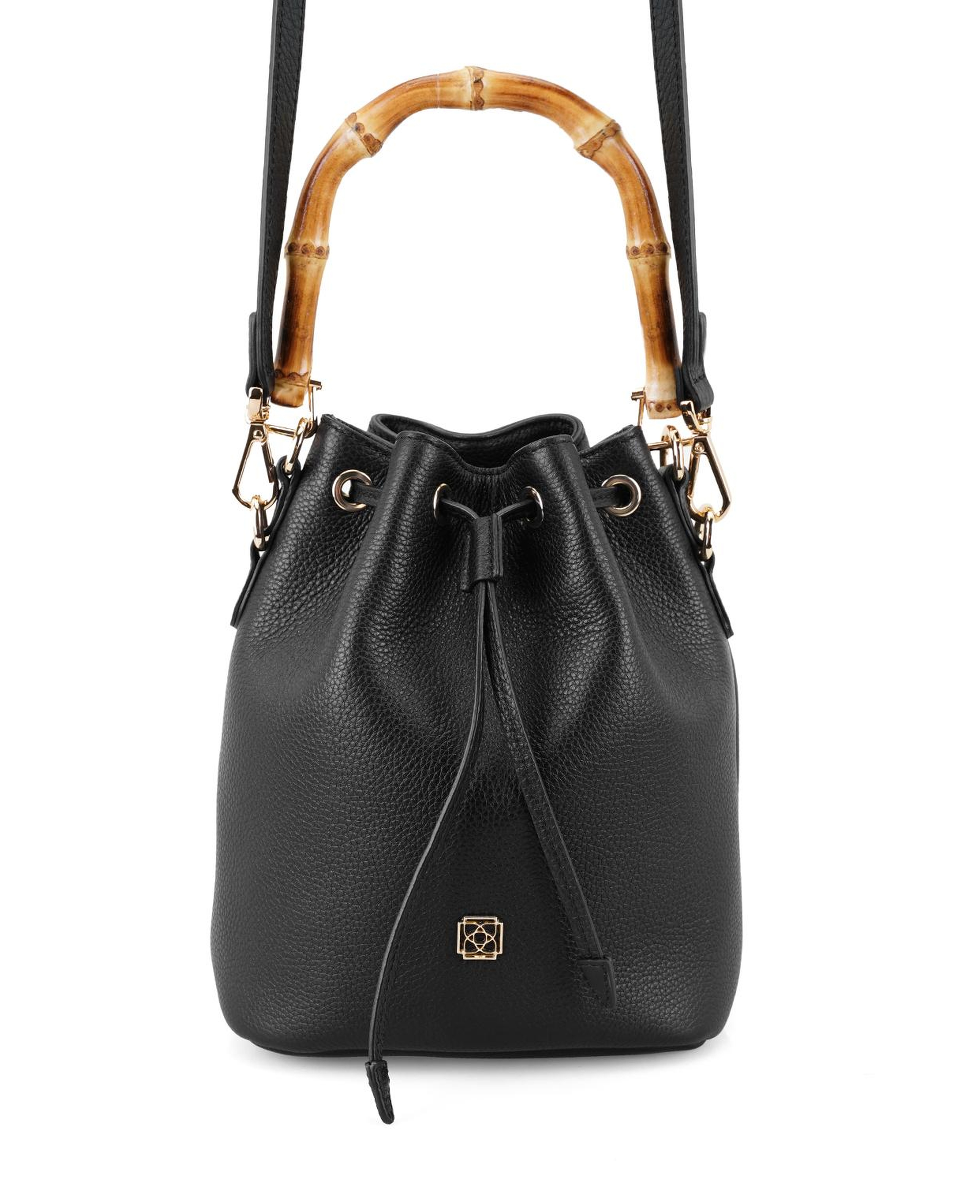 Lexy Siyah Kadın Bambu Askılı Deri Omuz Çantası