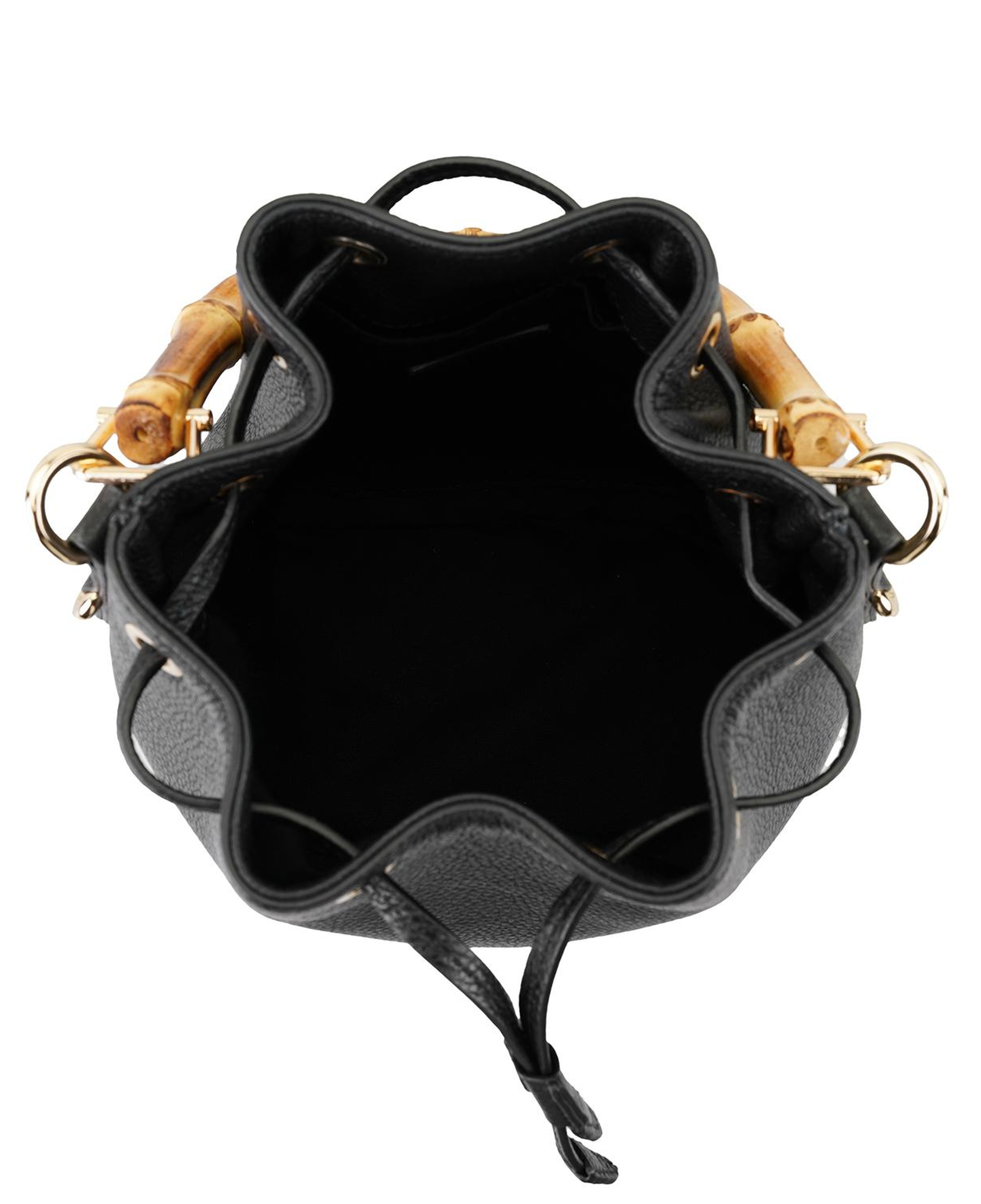 Lexy Siyah Kadın Bambu Askılı Deri Omuz Çantası