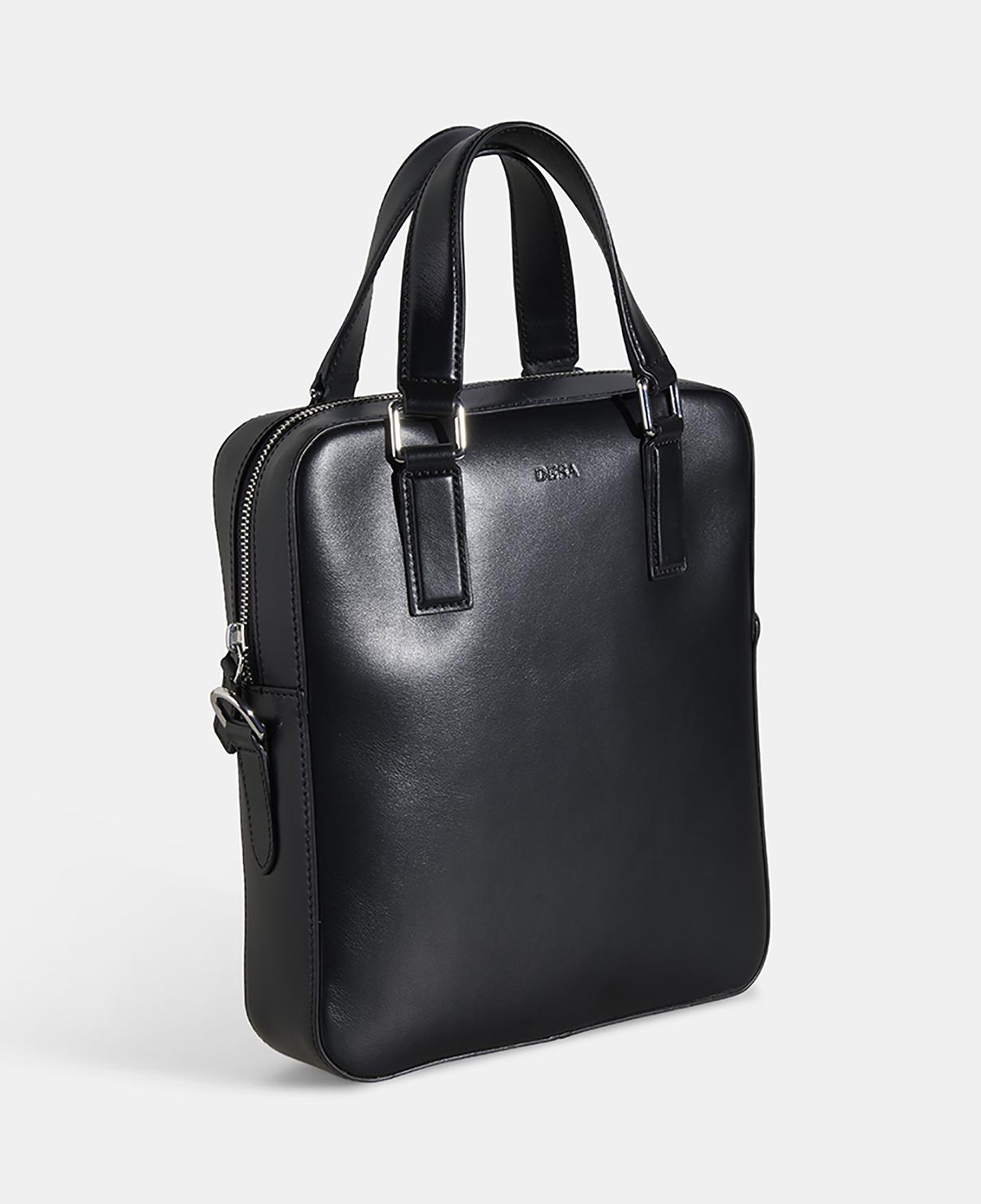 Erkek Siyah Deri Postacı Çantası