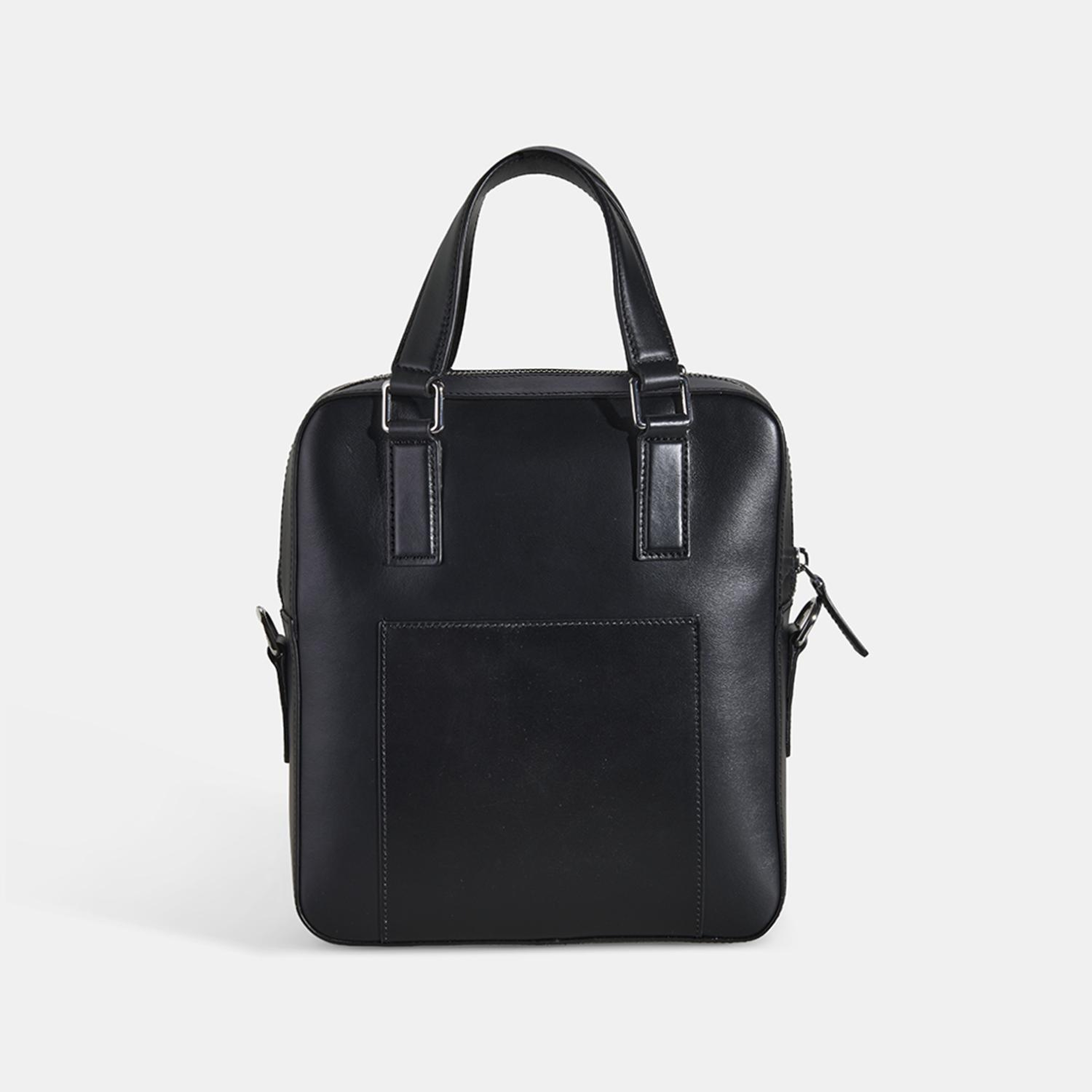 Erkek Siyah Deri Postacı Çantası