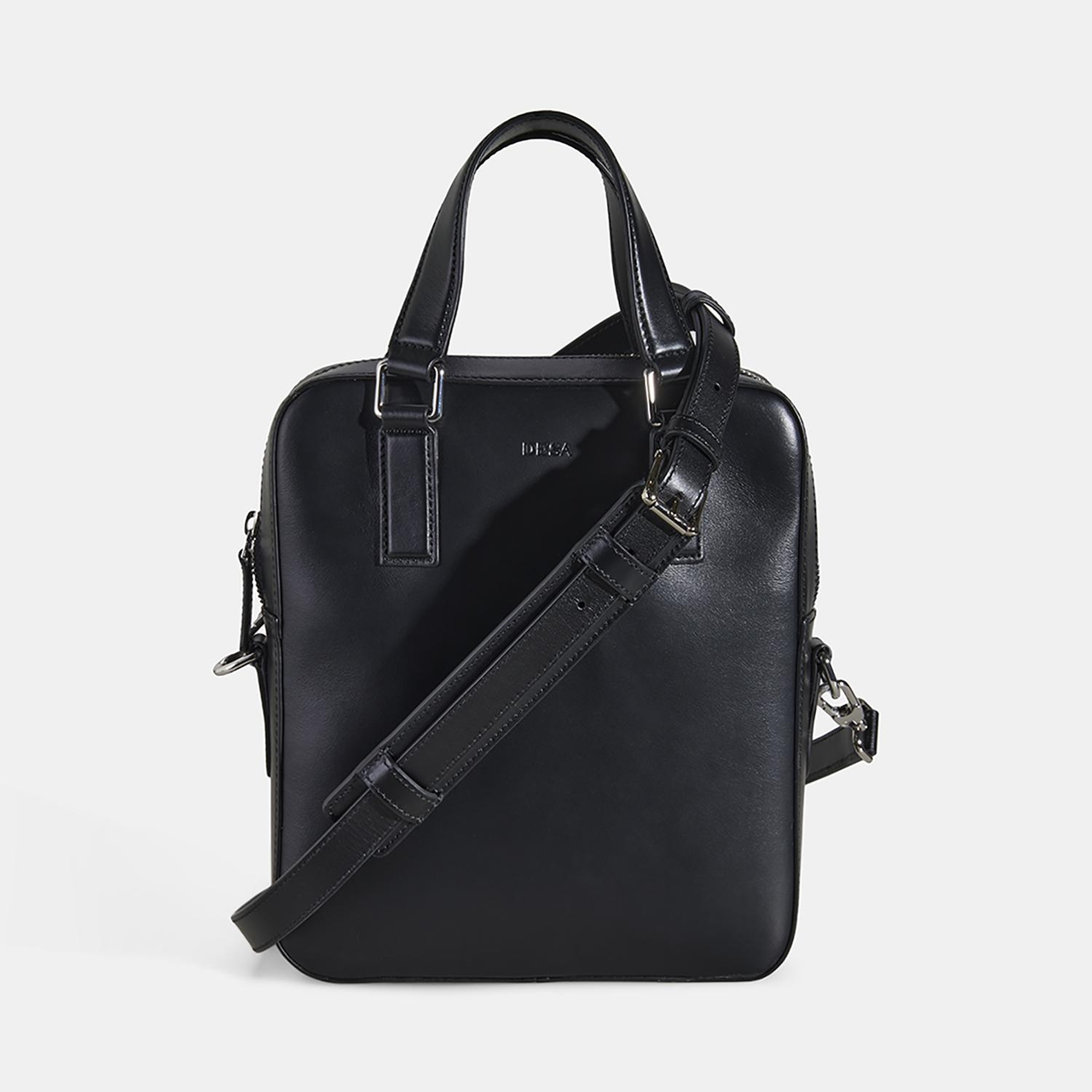 Erkek Siyah Deri Postacı Çantası