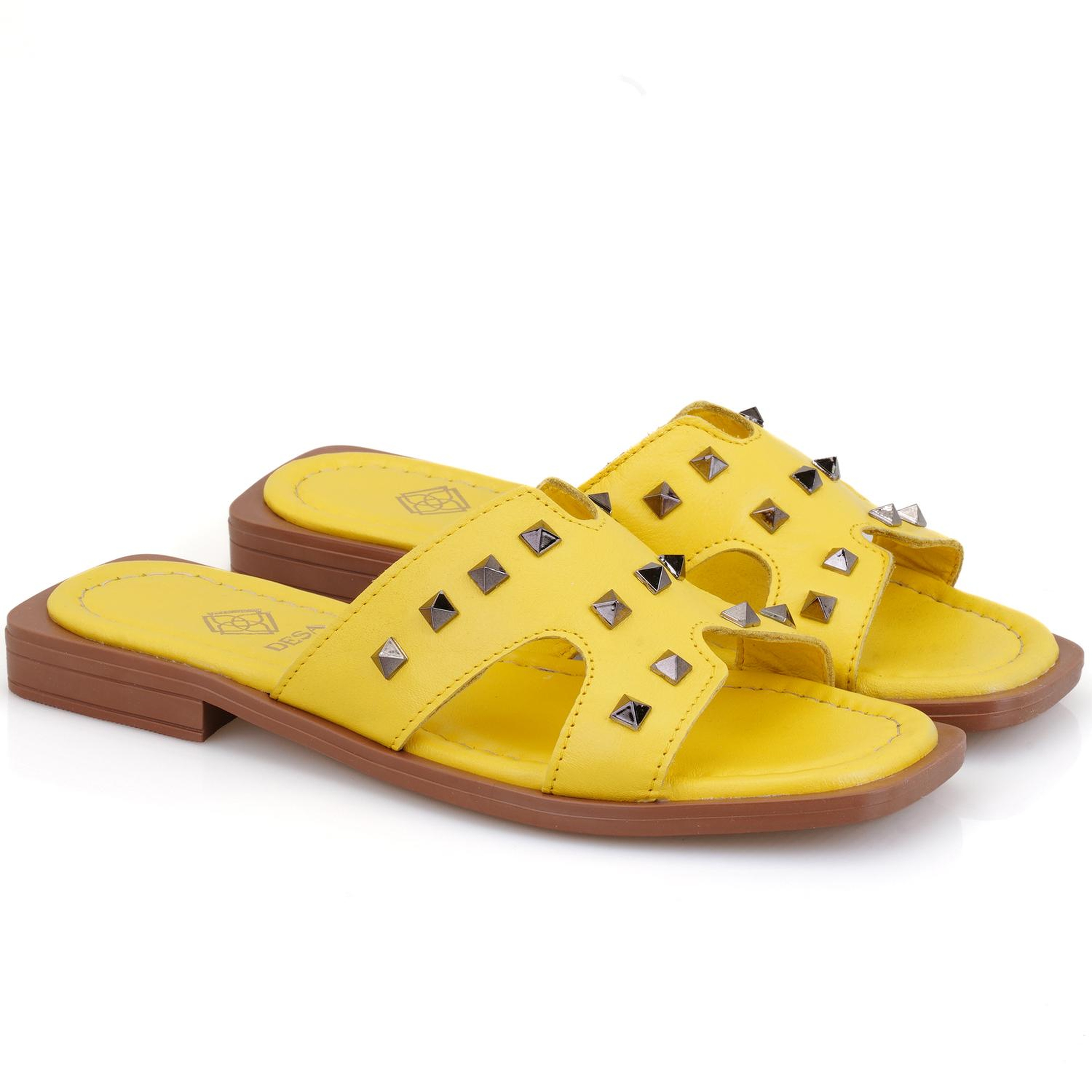 Kadın Sarı Deri Terlik