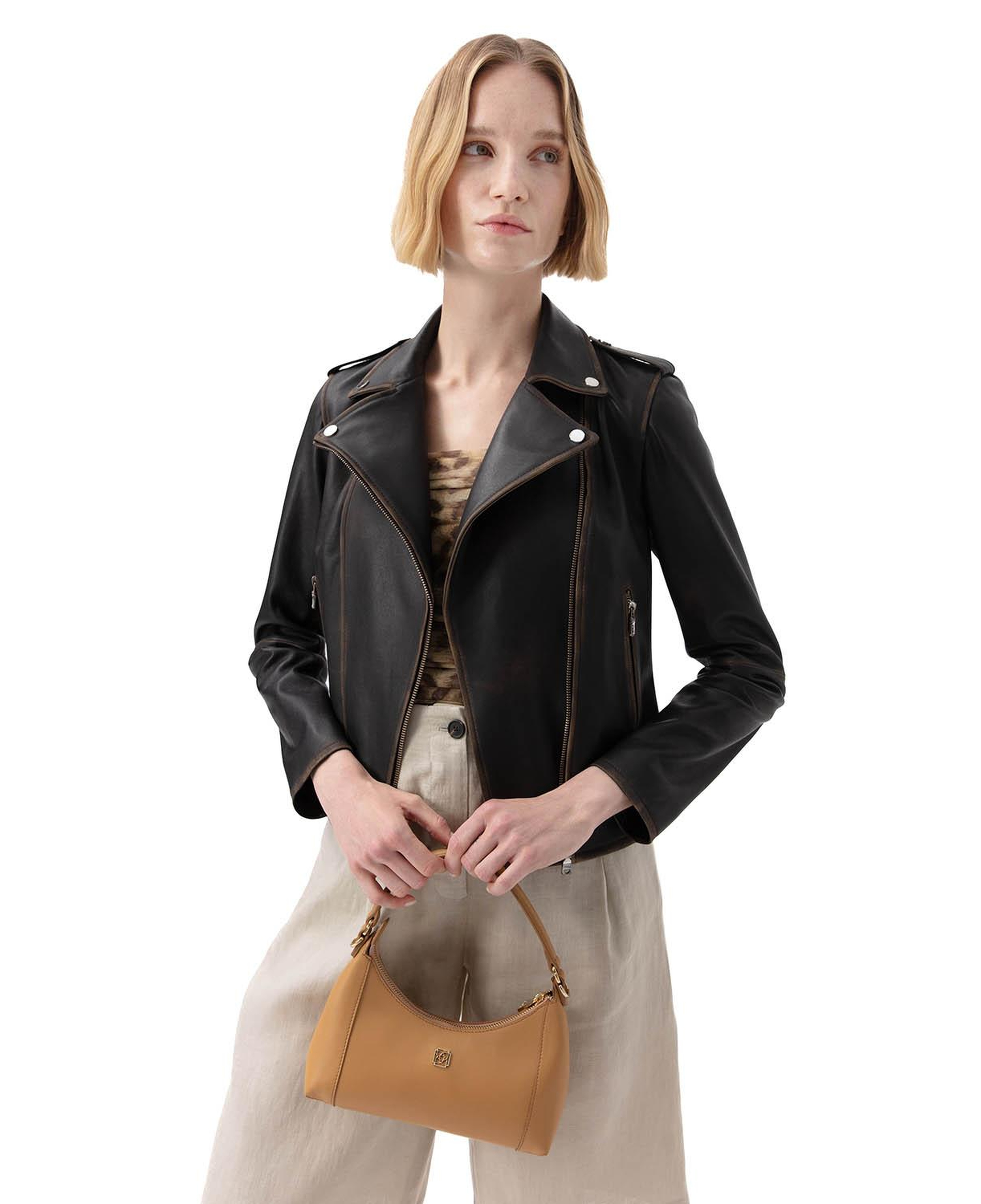 Brielle Taba Kadın Deri Omuz Çantası