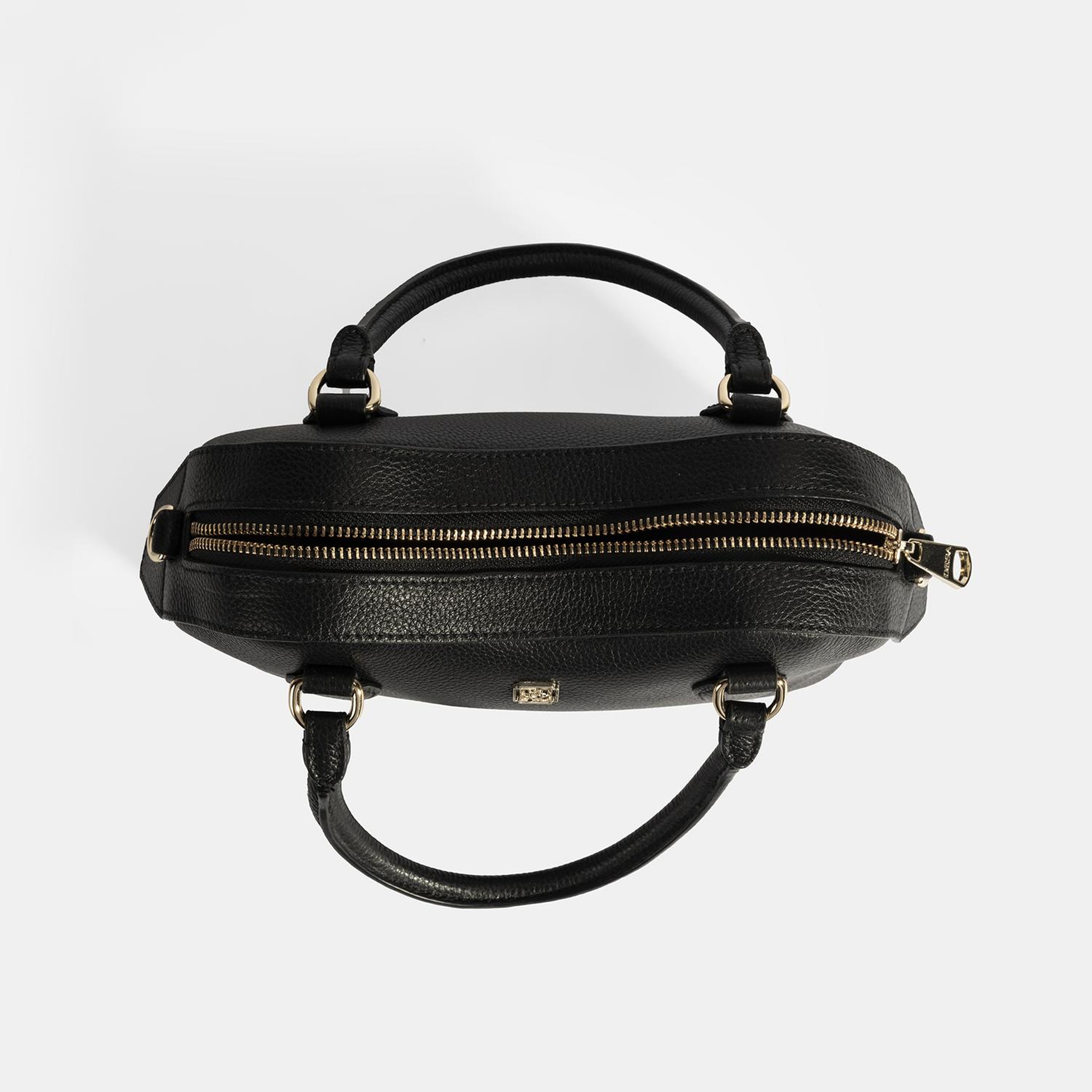 Kadın Siyah Deri Çanta Aksesuarlı Mini El Çantası