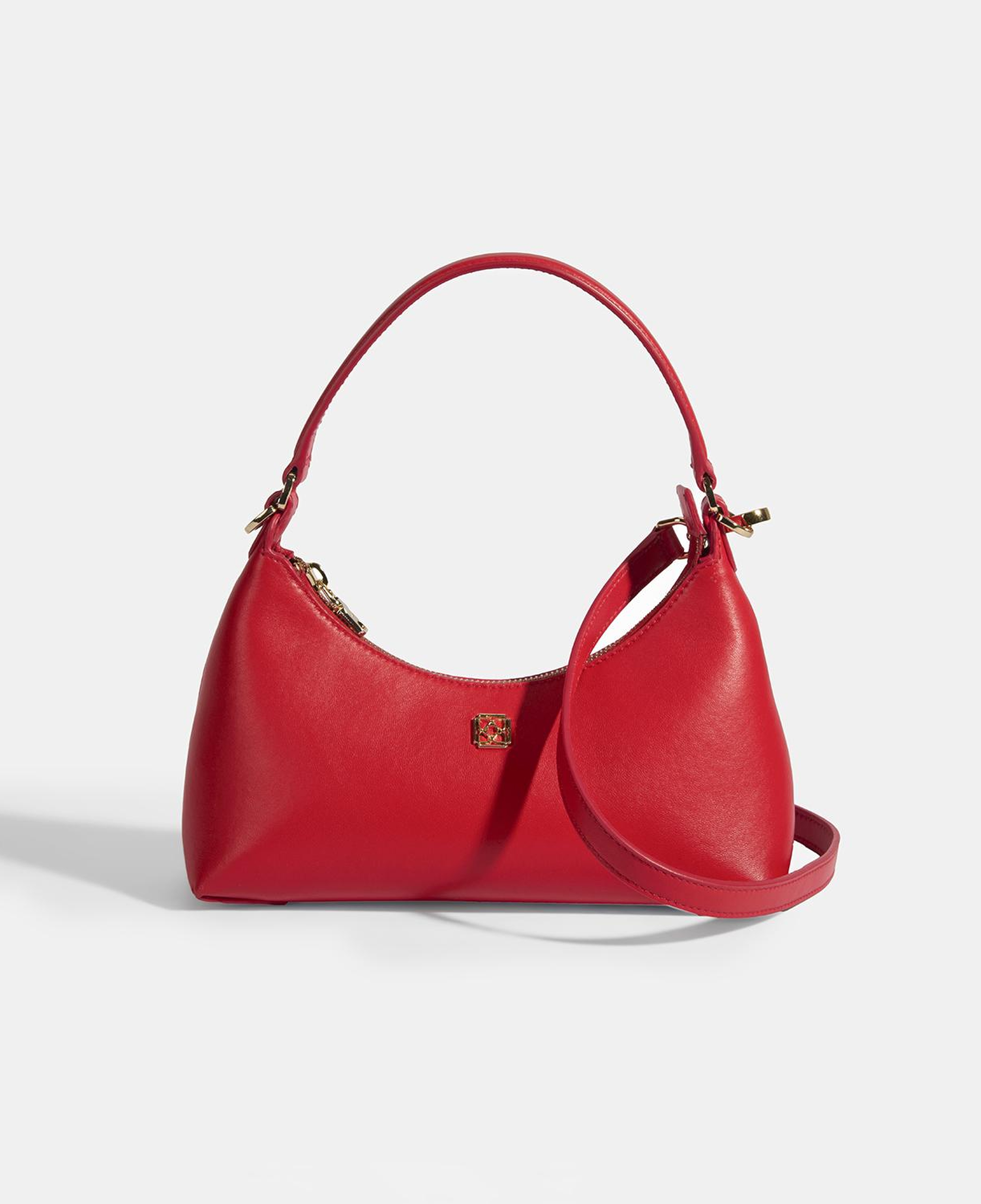 Kadın Kırmızı Omuz Askılı Mini Deri El Çantası