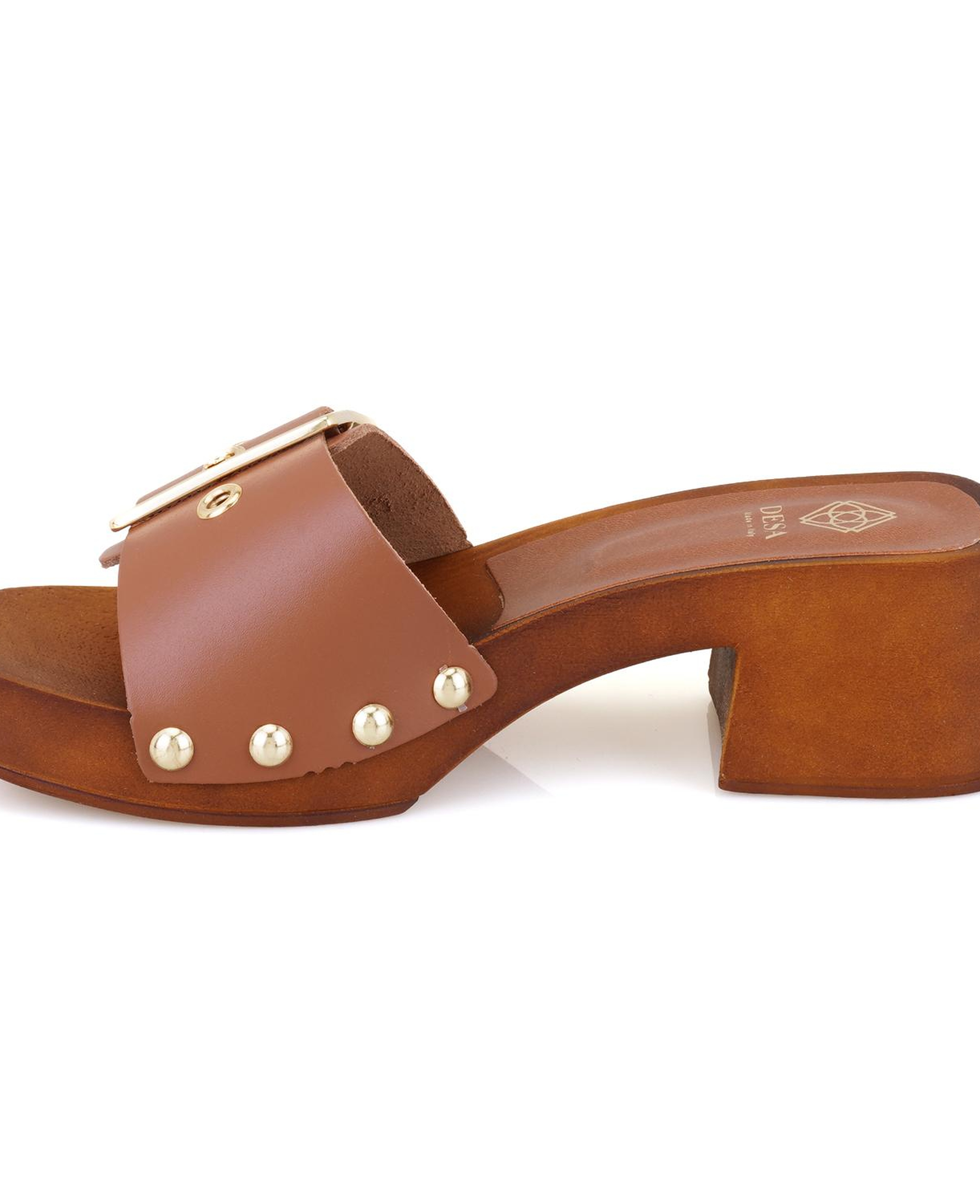 Kadın Kahve Ayarlanabilir Tokalı Deri Terlik