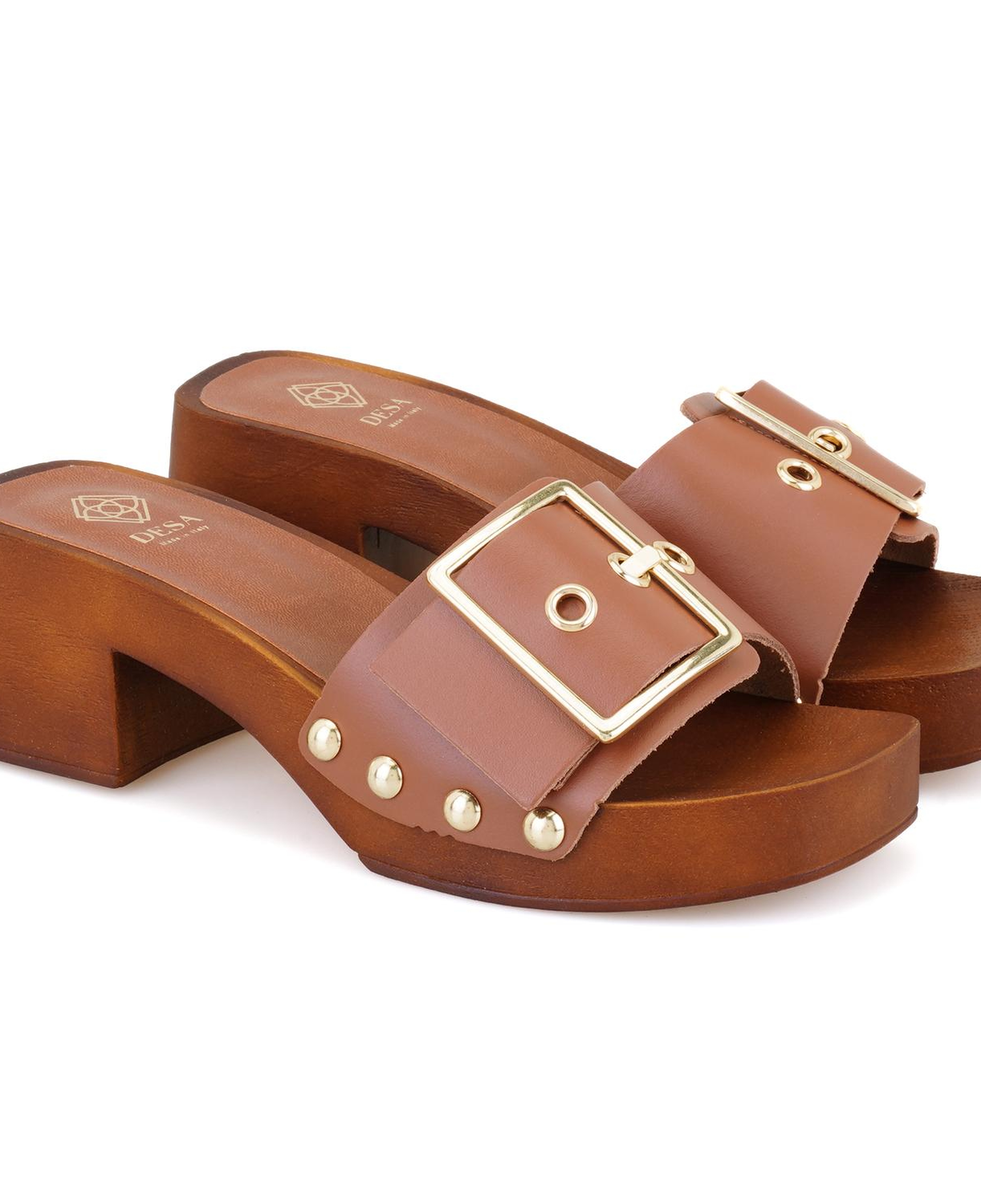 Kadın Kahve Ayarlanabilir Tokalı Deri Terlik