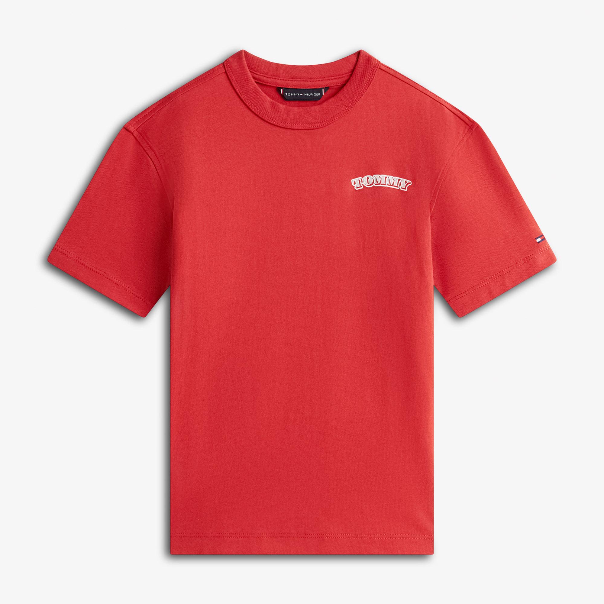 Tommy Hilfiger Puff Print Graphic Çocuk Kırmızı T-Shirt