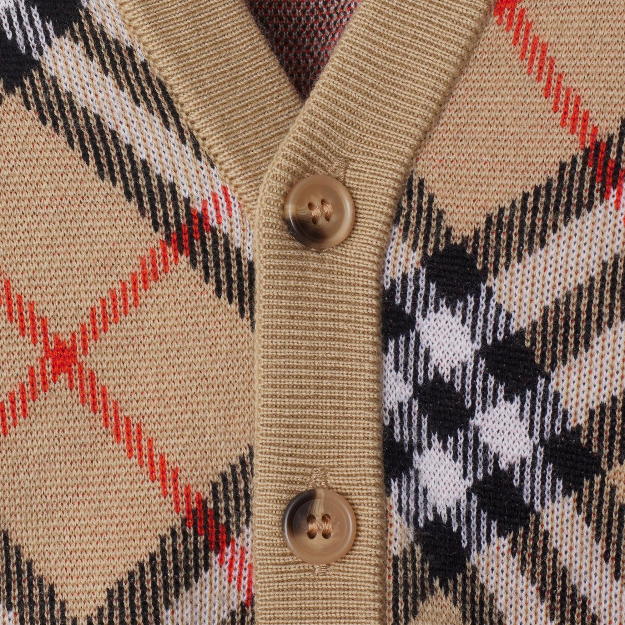 Burberry Graham Wool Cardigan Çocuk Bej Hırka