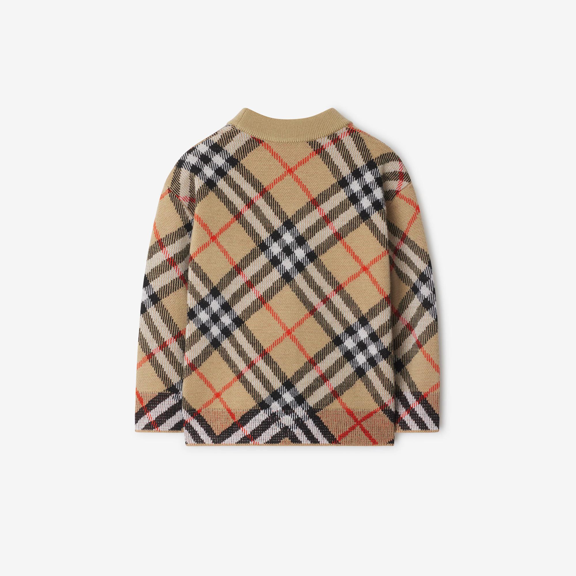 Burberry Graham Wool Cardigan Çocuk Bej Hırka